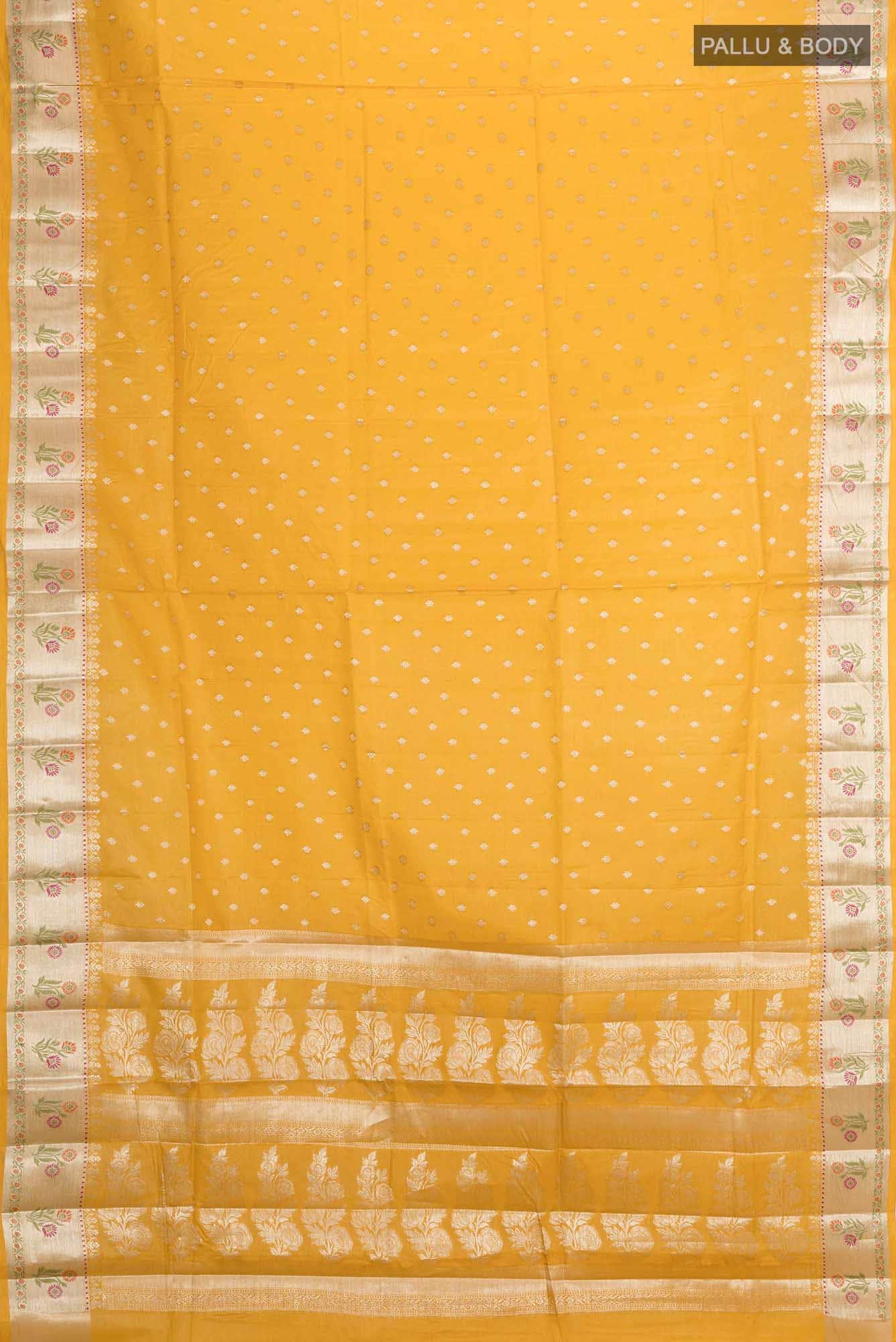 Mustard Tussar Silk Saree