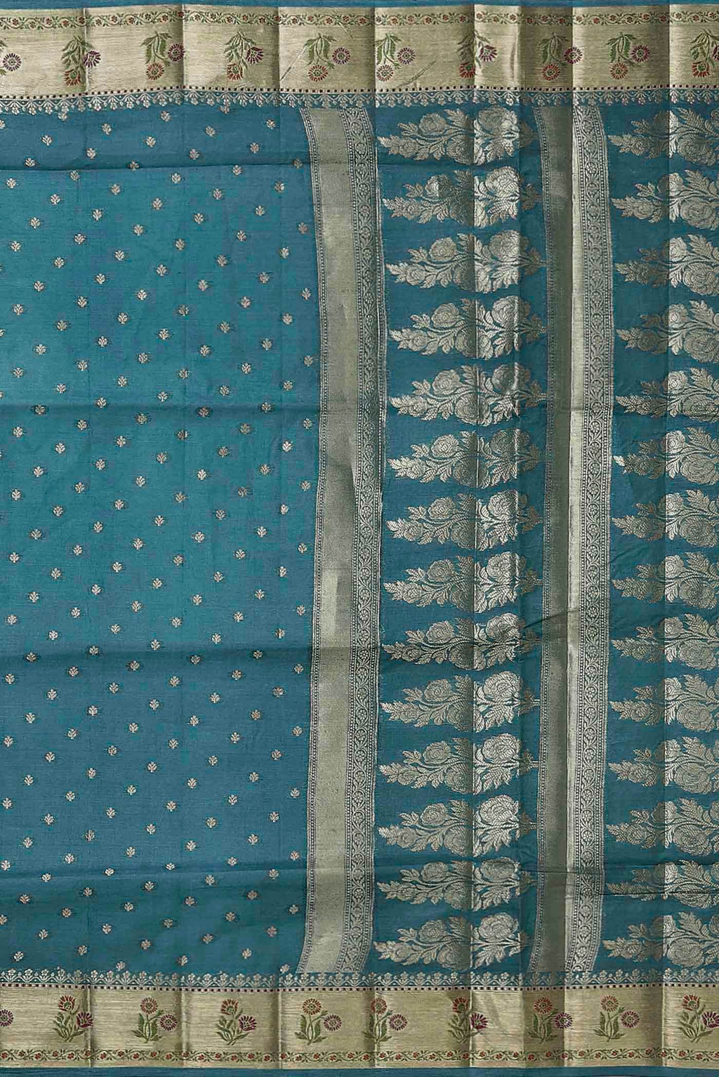Blue Banarasi Tussar Silk Saree