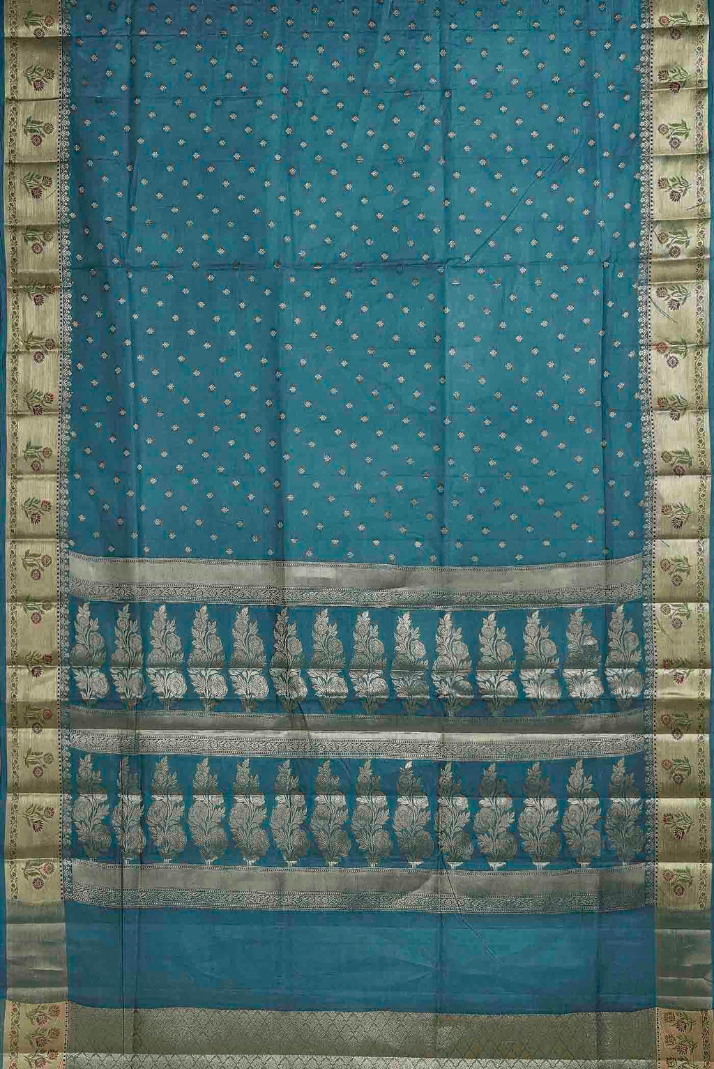 Blue Banarasi Tussar Silk Saree