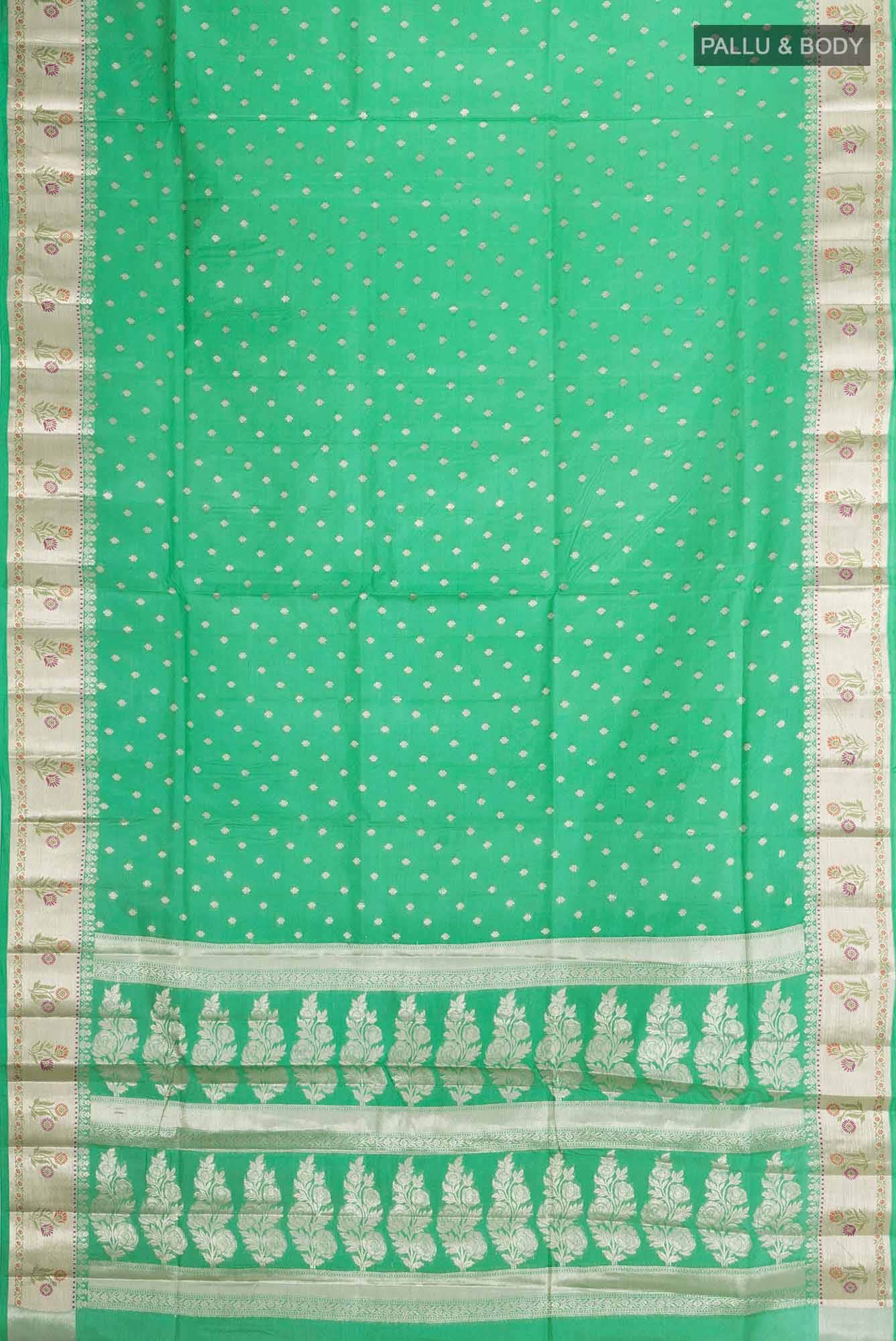 Light Green Tussar Silk Saree