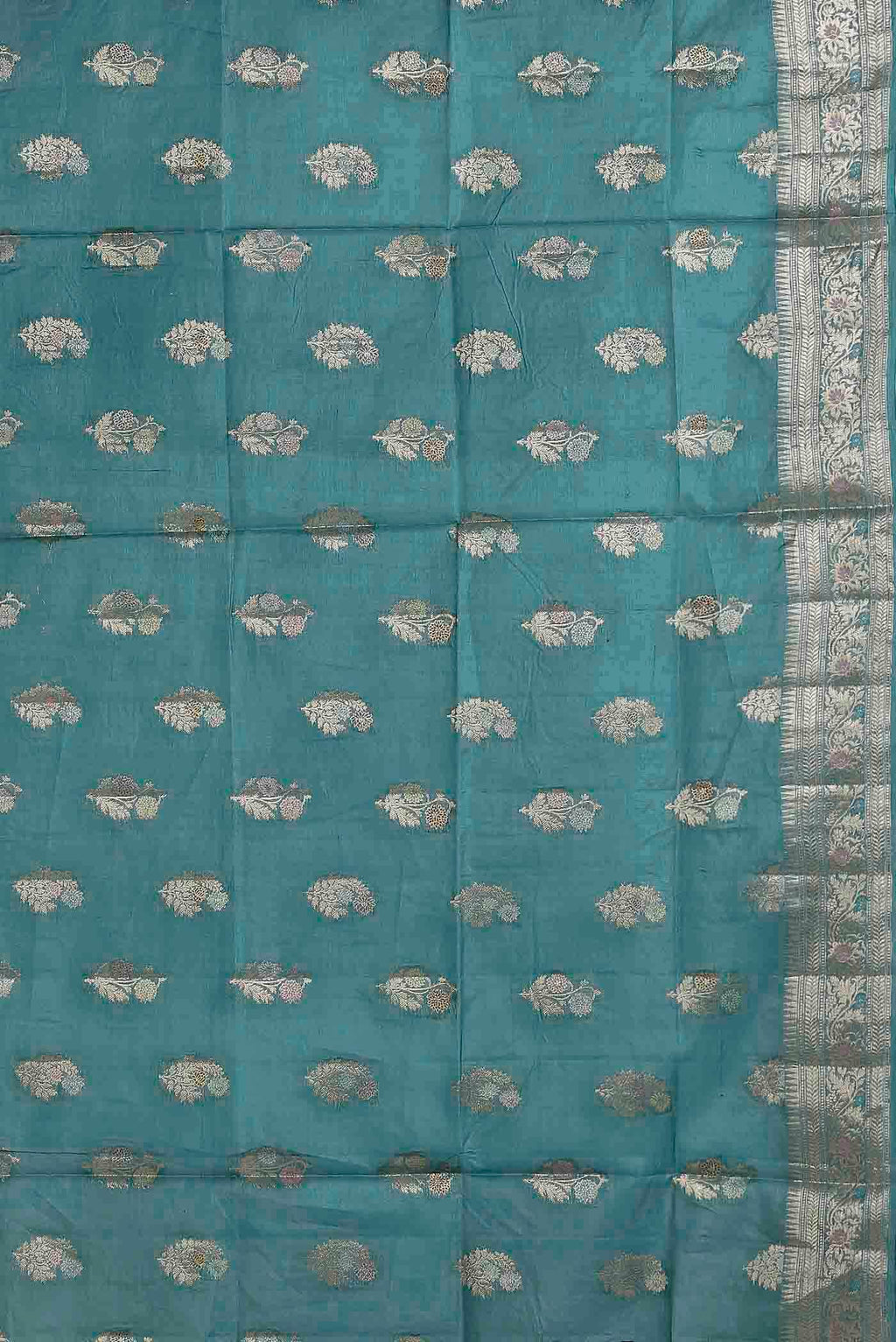 Blue Banarasi Tussar Silk Saree