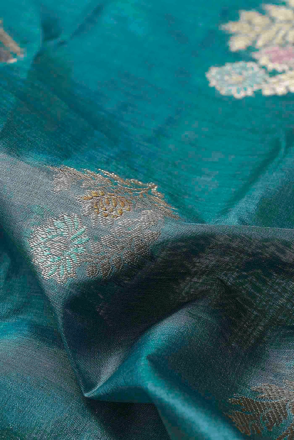 Blue Banarasi Tussar Silk Saree