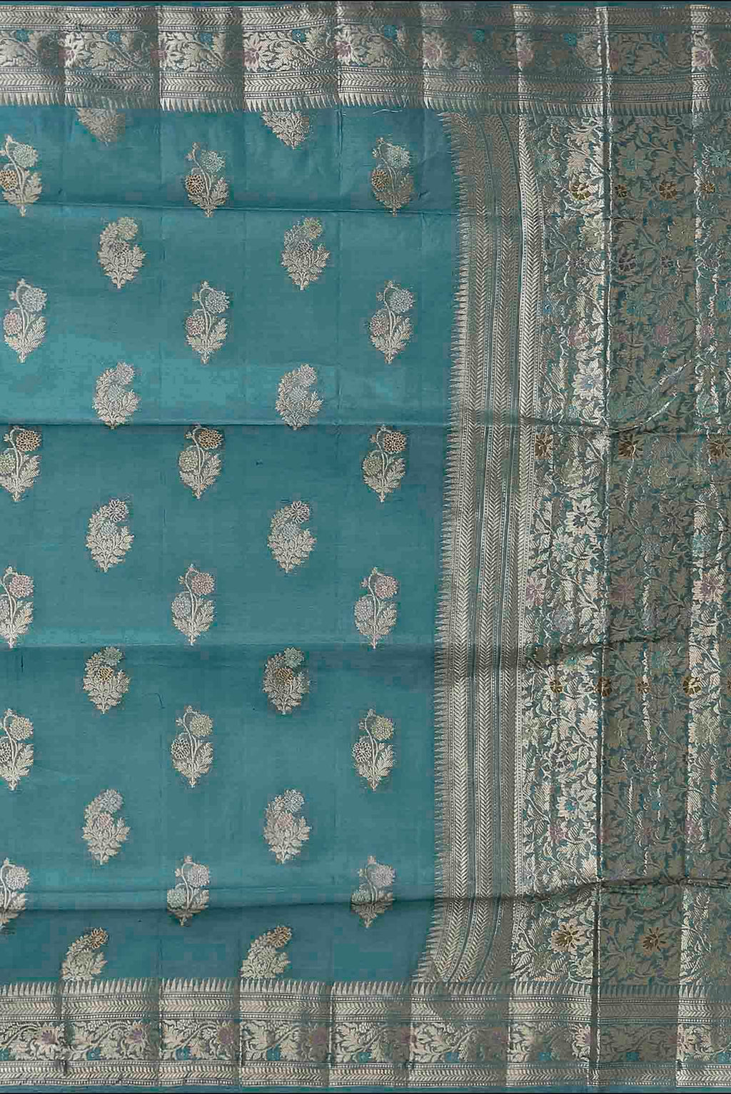 Blue Banarasi Tussar Silk Saree