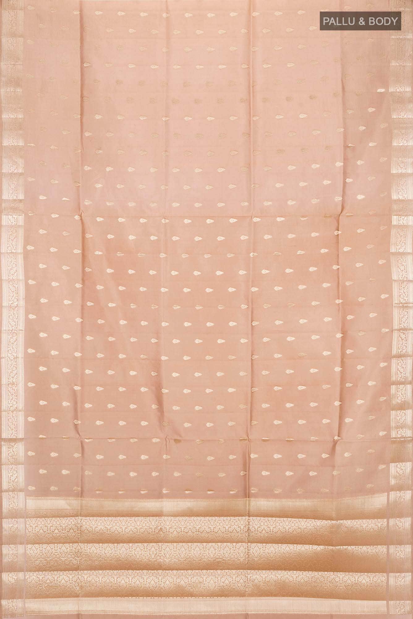 Golden Peach Banarasi Silk Saree