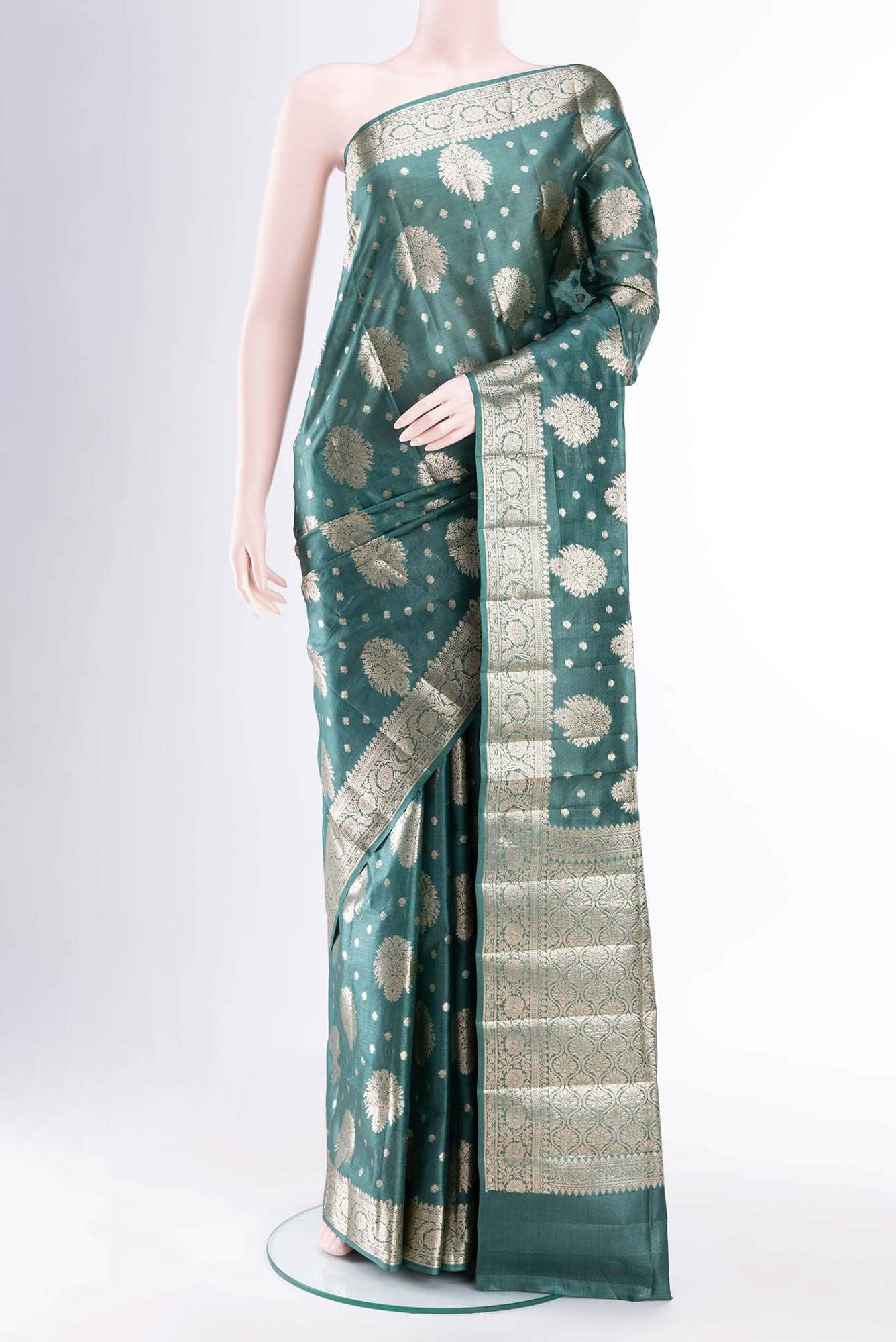 Davys Grey Banarasi Tussar Silk Saree
