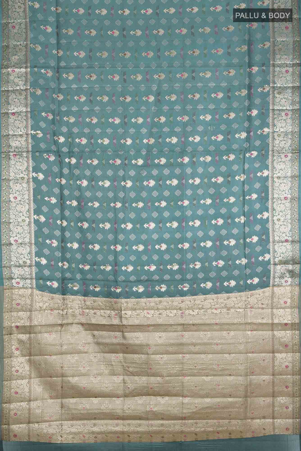 Davys Grey Banarasi Tussar Silk Saree