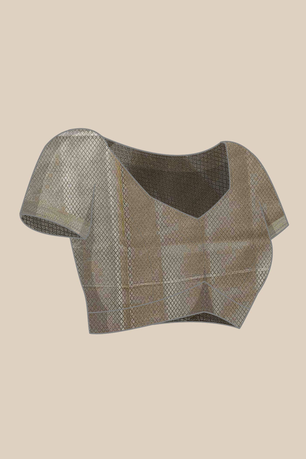 Beige Banarasi Tussar Silk Saree