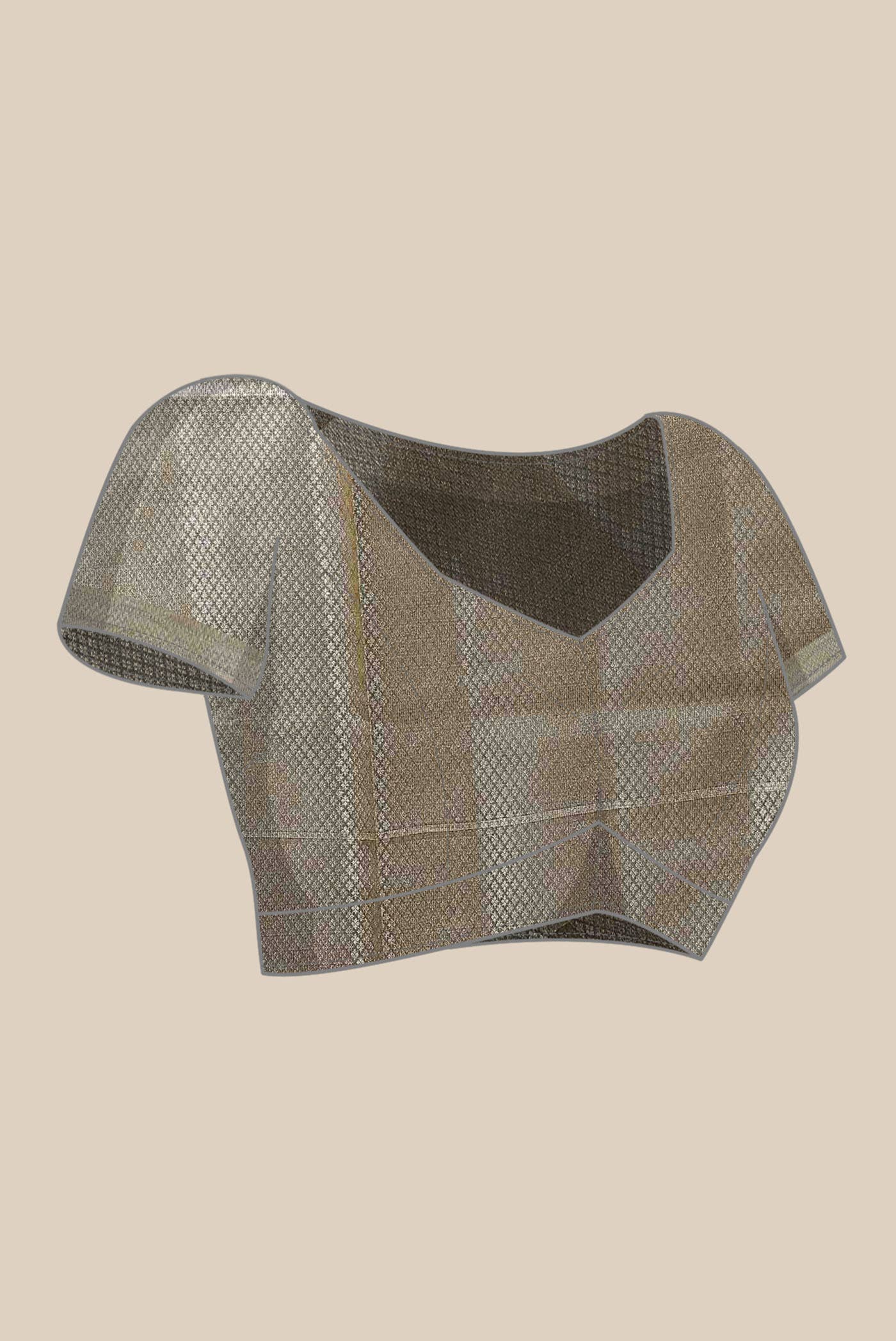 Beige Banarasi Tussar Silk Saree