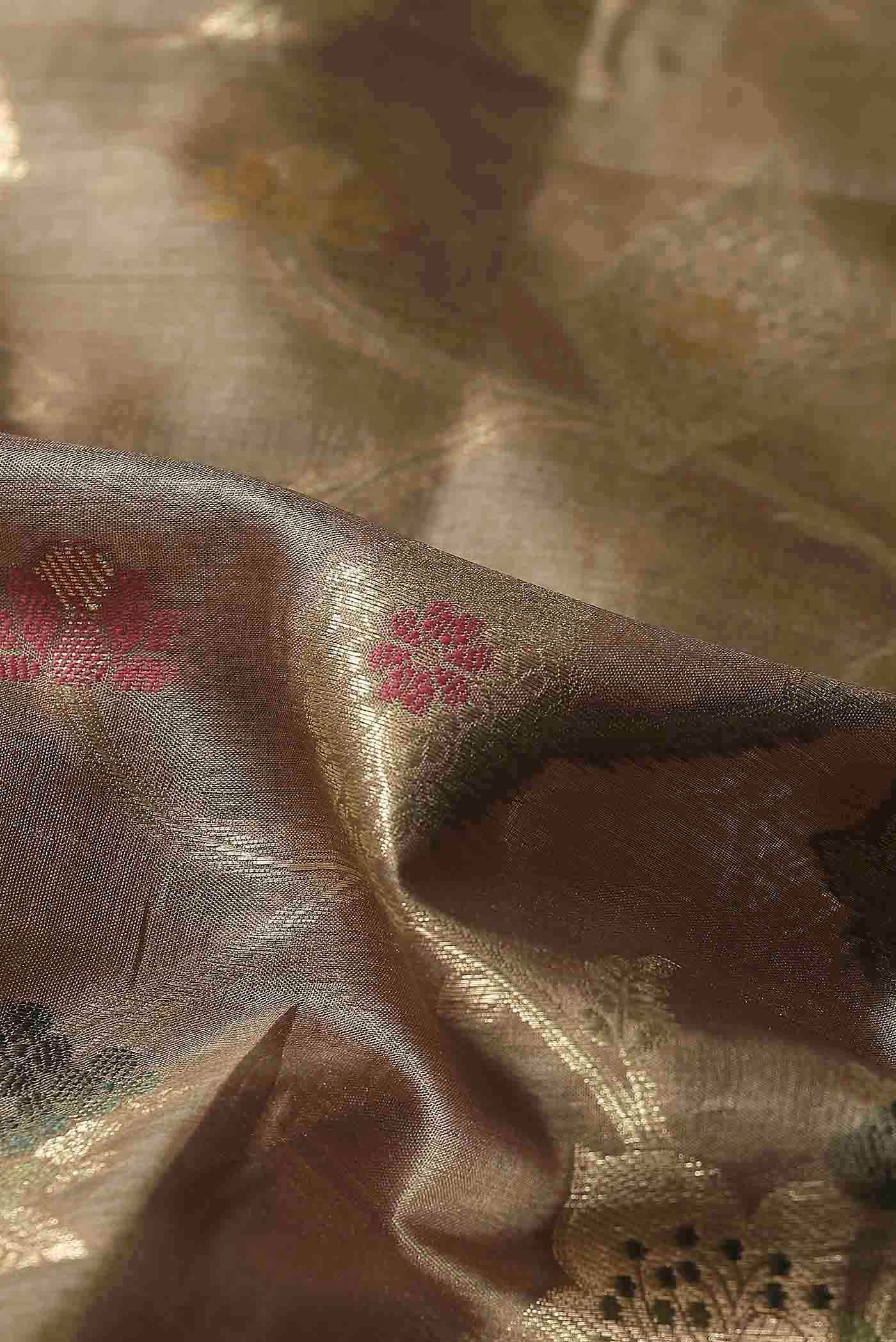 Beige Banarasi Tussar Silk Saree