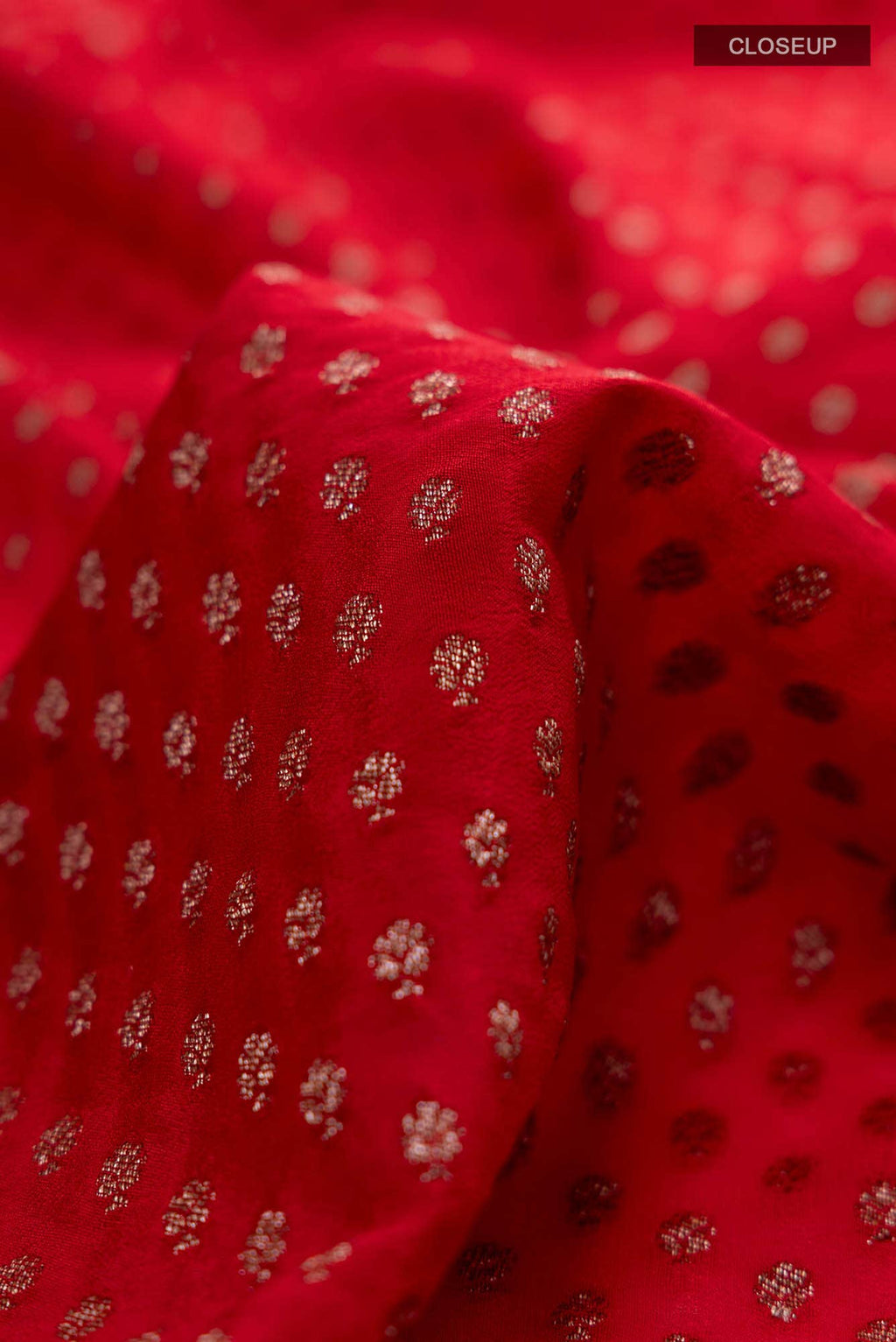 Deep Red Banarasi Georgette Saree