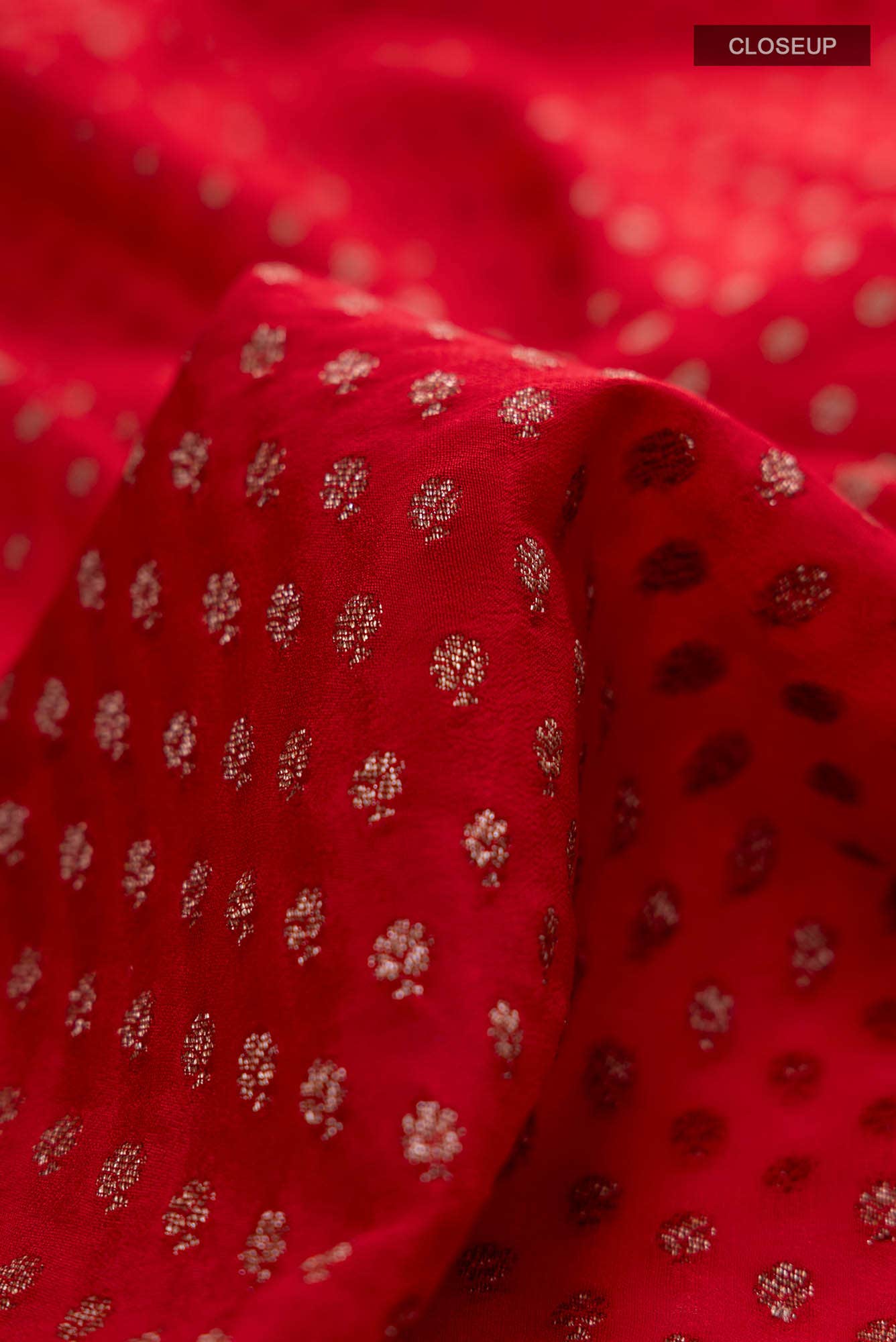Deep Red Banarasi Georgette Saree