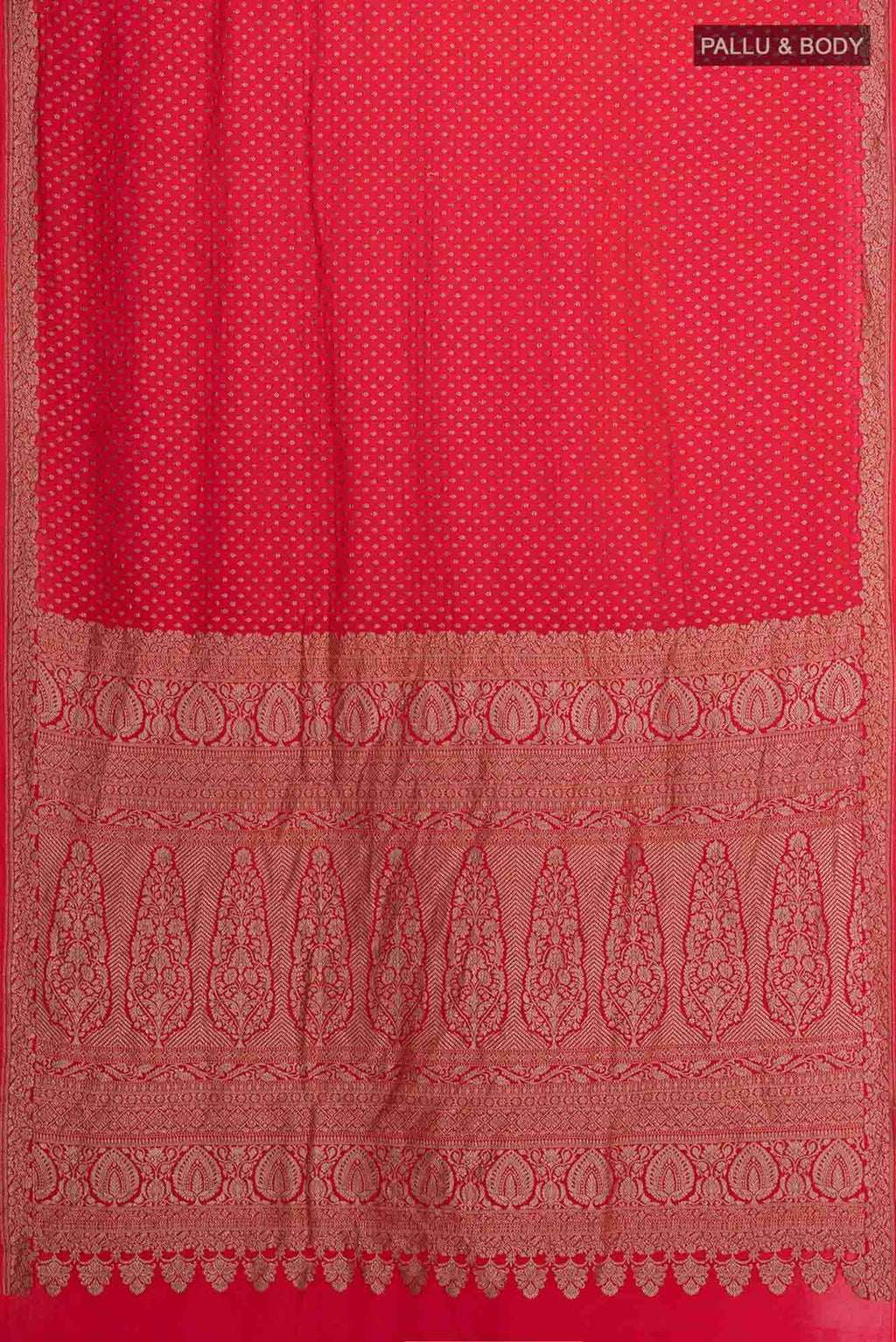 Deep Red Banarasi Georgette Saree