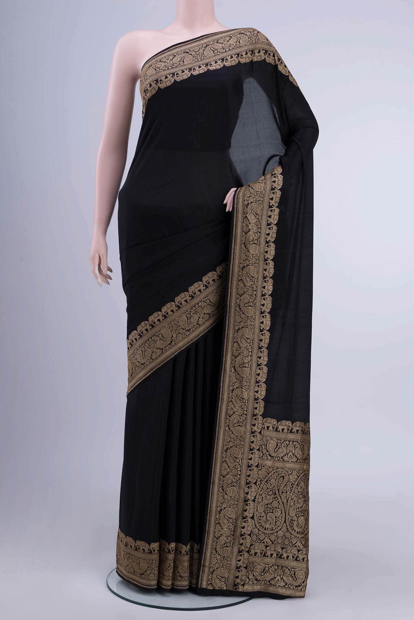 Black Banarasi Georgette Saree