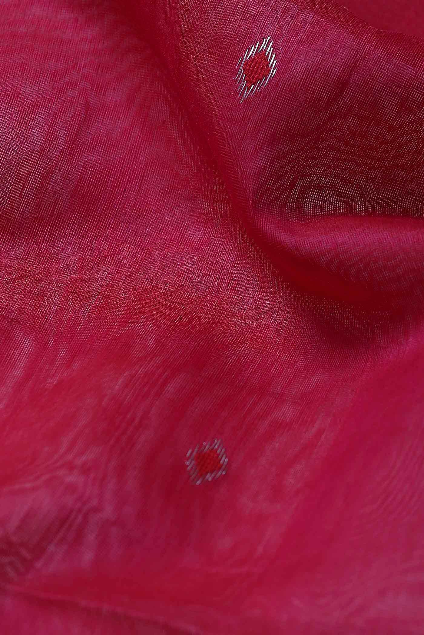 Red Maheshwari Silk Cotton Saree