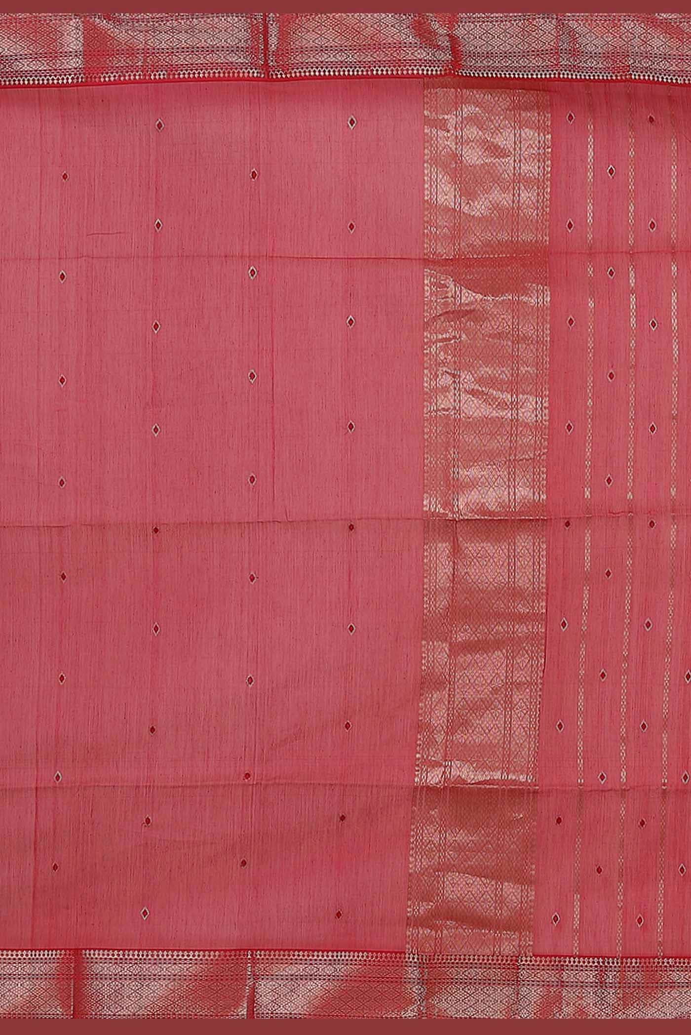 Red Maheshwari Silk Cotton Saree