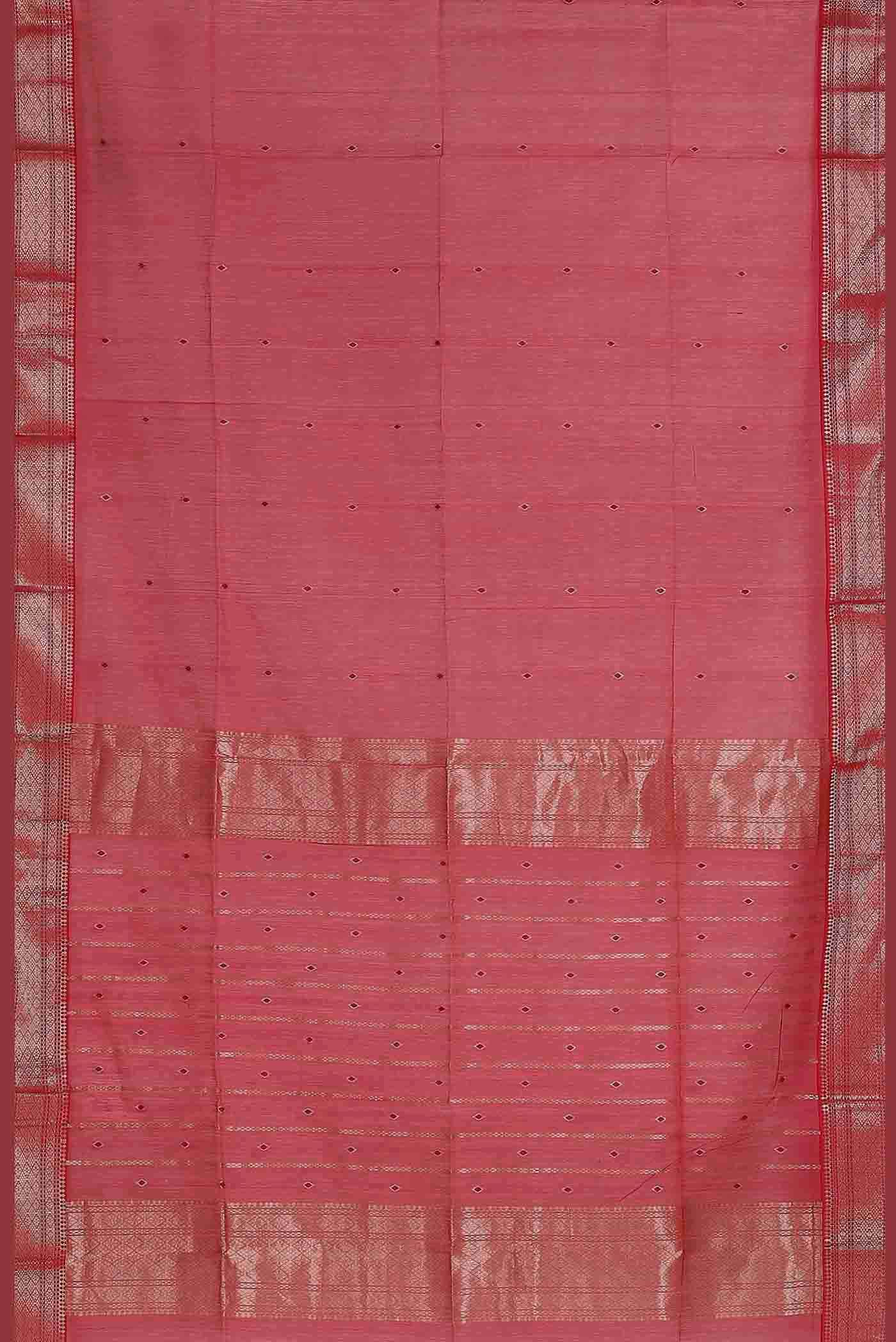 Red Maheshwari Silk Cotton Saree