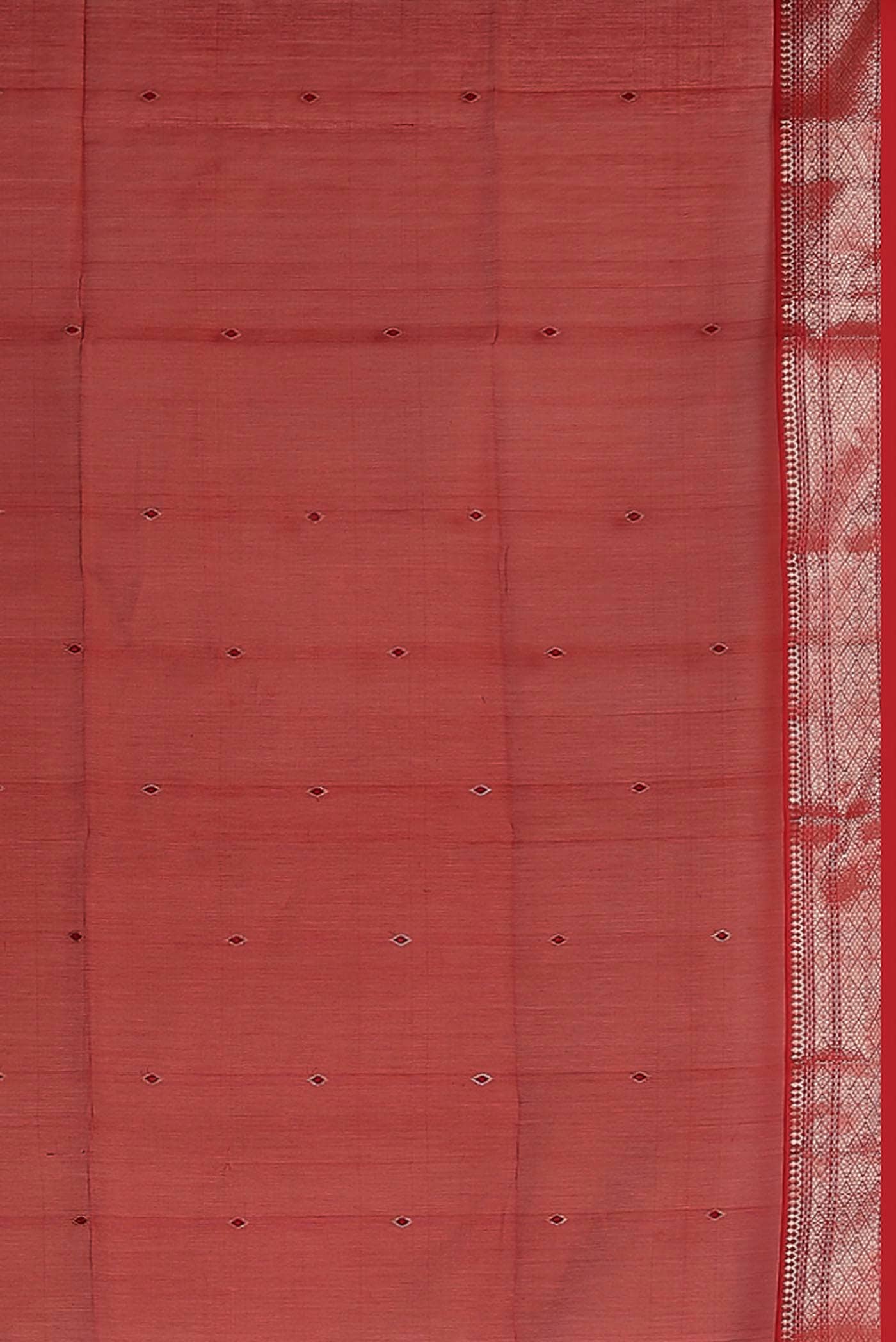 Red Maheshwari Silk Cotton Saree