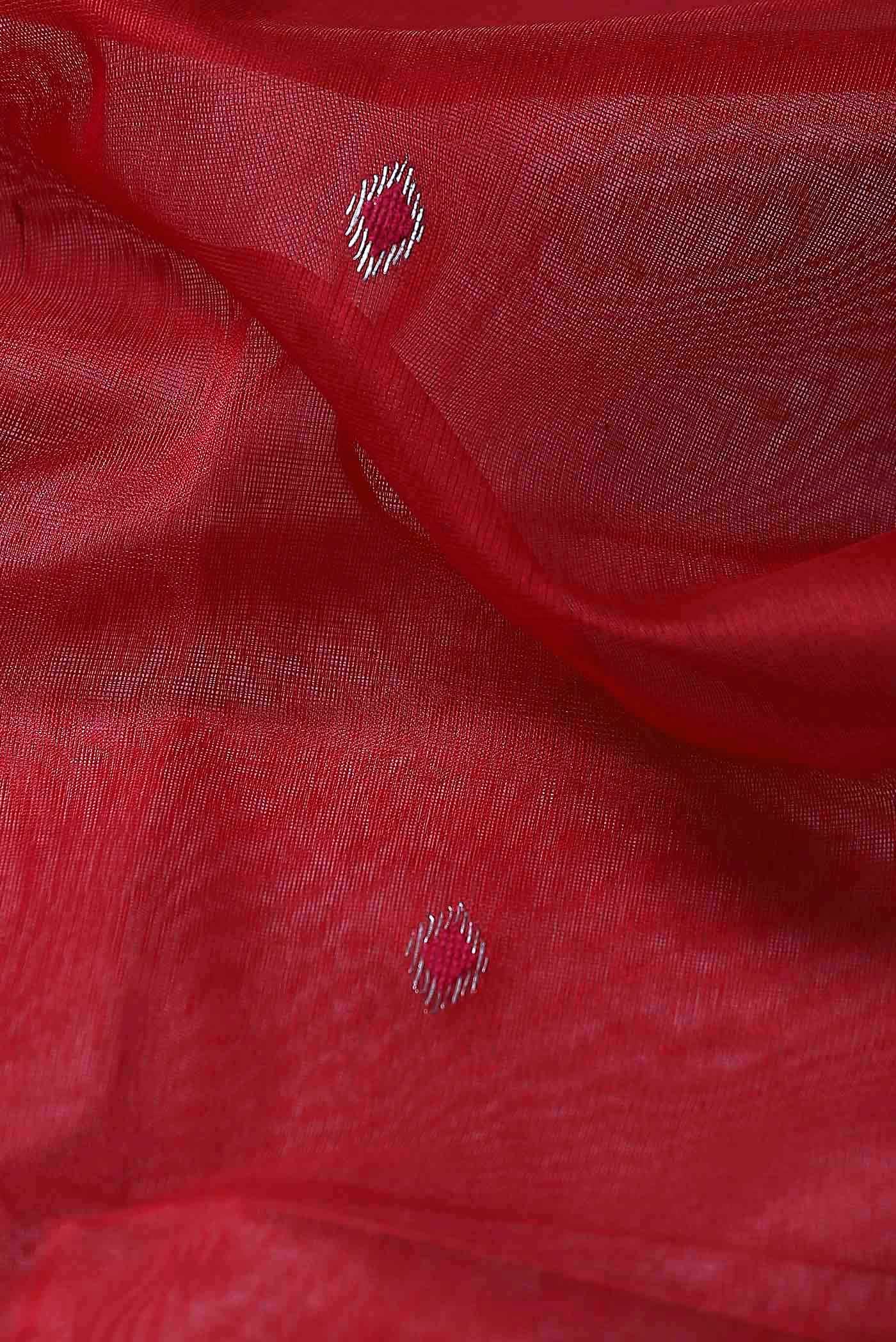 Red Maheshwari Silk Cotton Saree