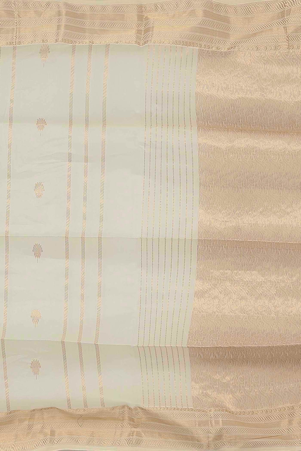 Off White Maheshwari Silk Cotton Saree