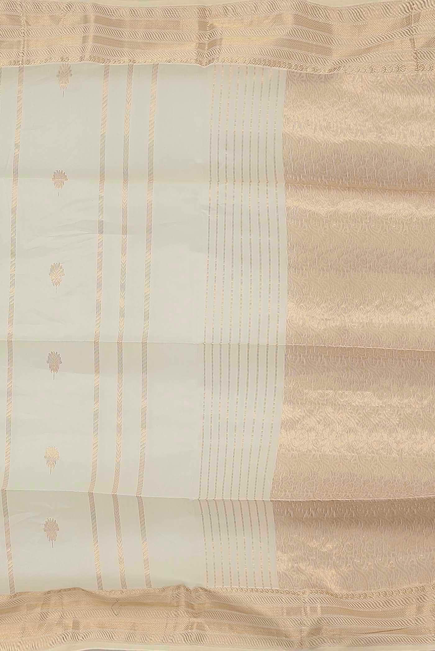 Off White Maheshwari Silk Cotton Saree