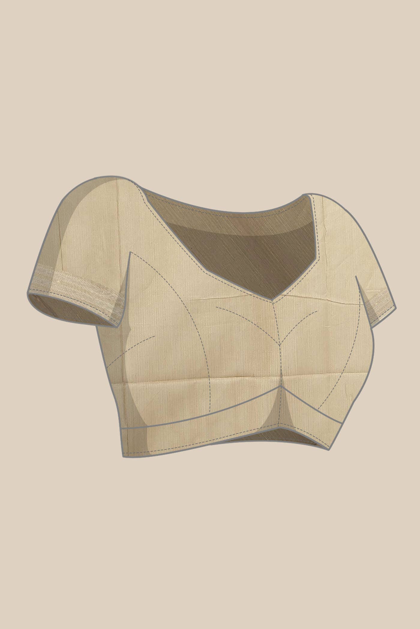 Beige Maheshwari Silk Cotton Saree