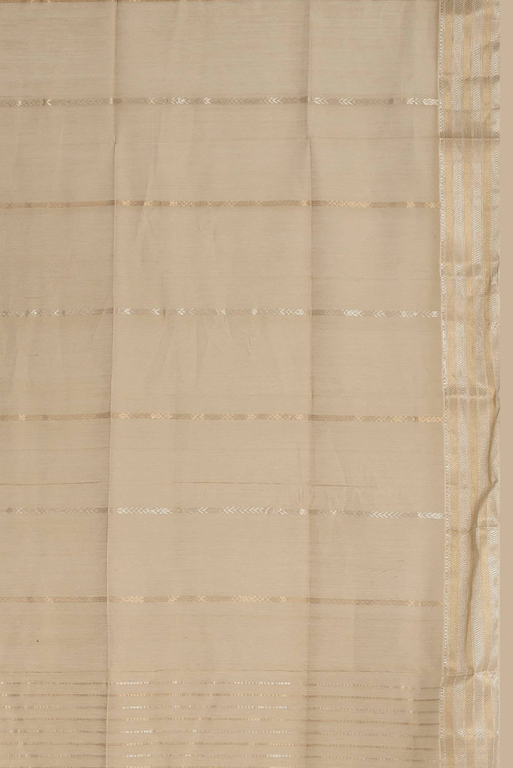 Beige Maheshwari Silk Cotton Saree