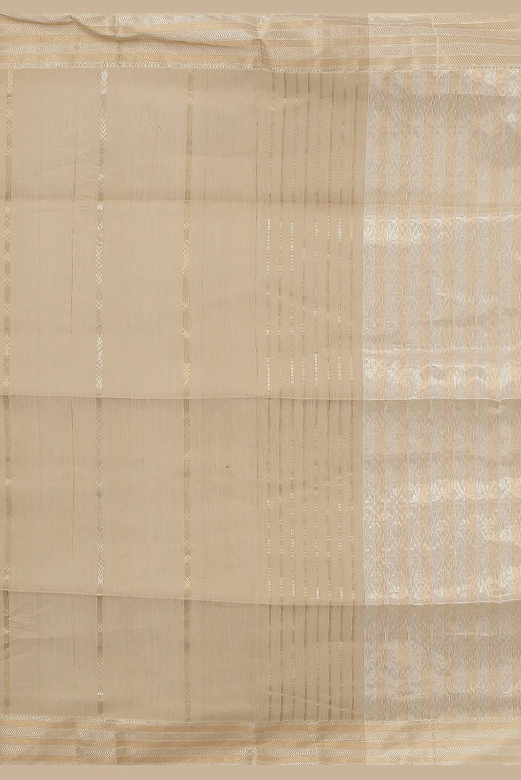 Beige Maheshwari Silk Cotton Saree