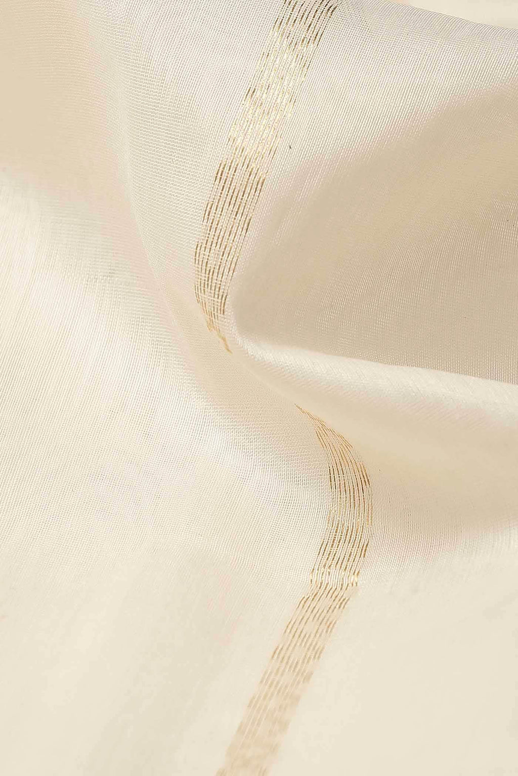White Maheshwari Silk Cotton Saree