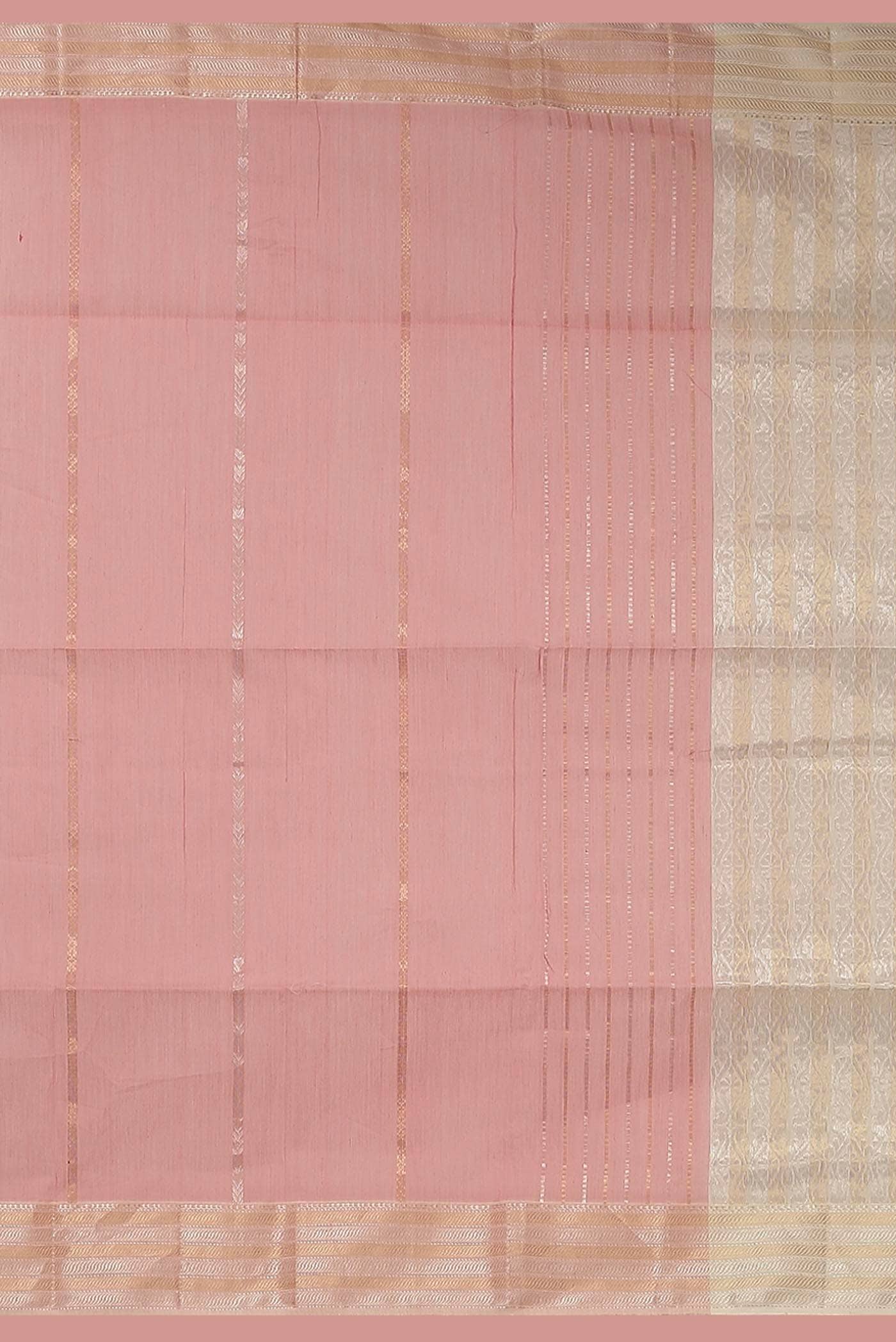 Coral Maheshwari Silk Cotton Saree