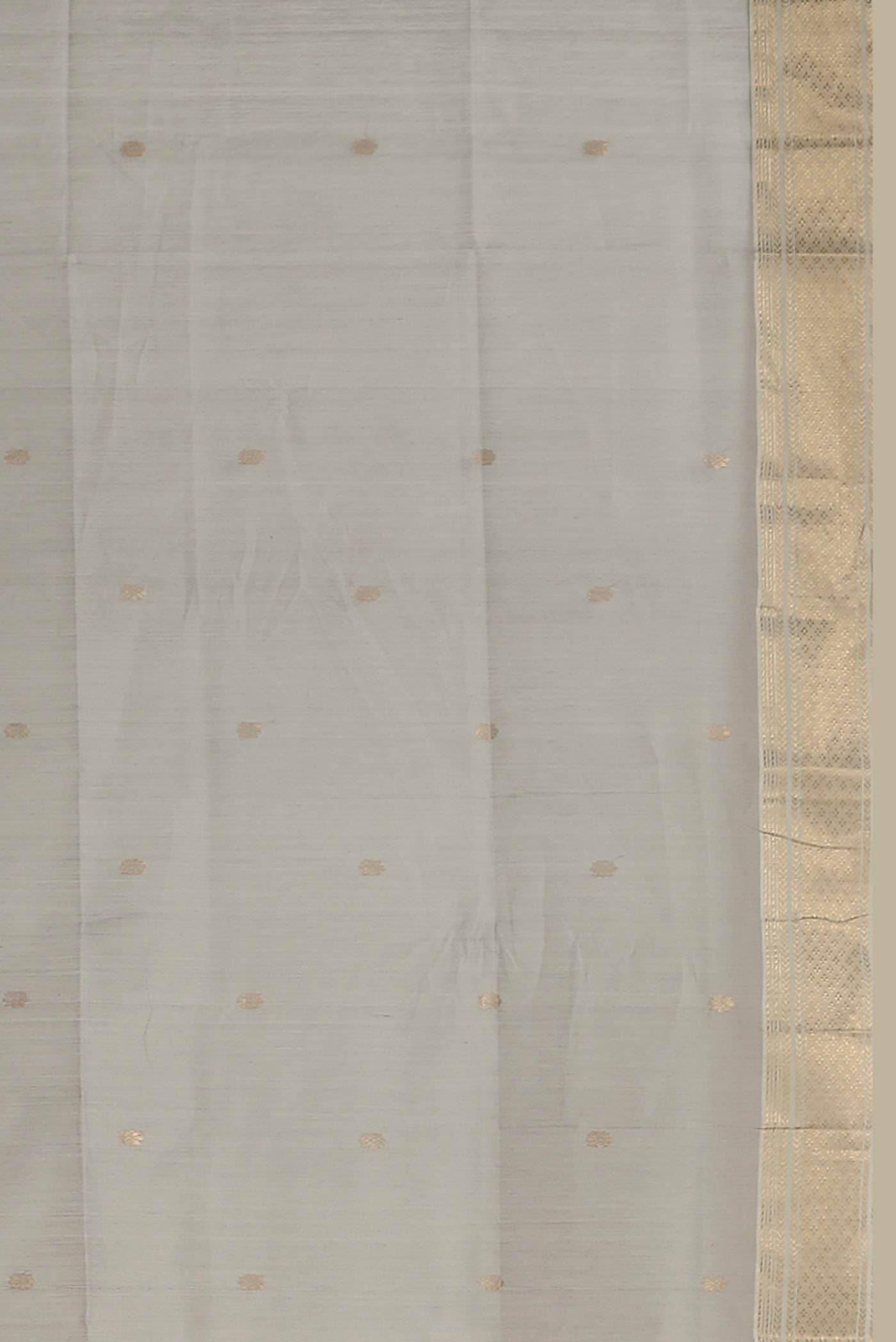 Grey Maheshwari Silk Cotton Saree
