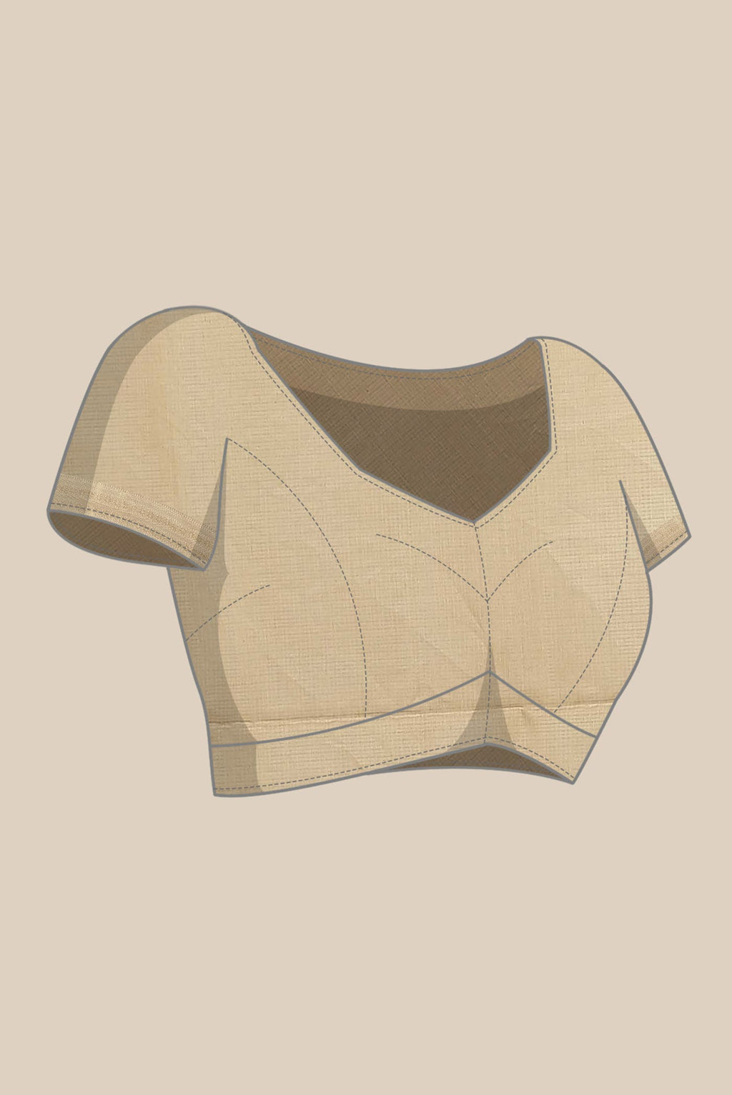 Beige Maheshwari Silk Cotton Saree