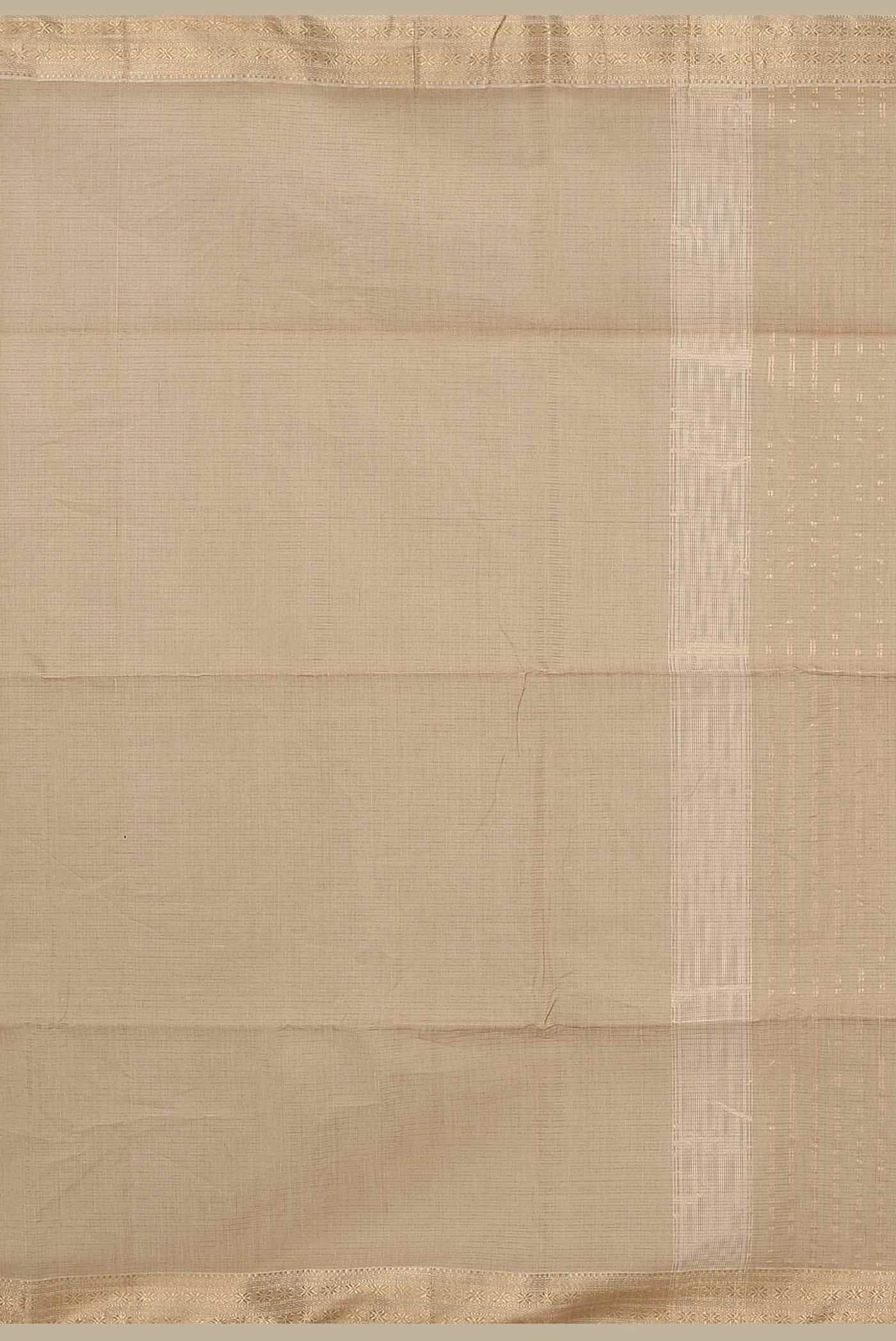 Beige Maheshwari Silk Cotton Saree