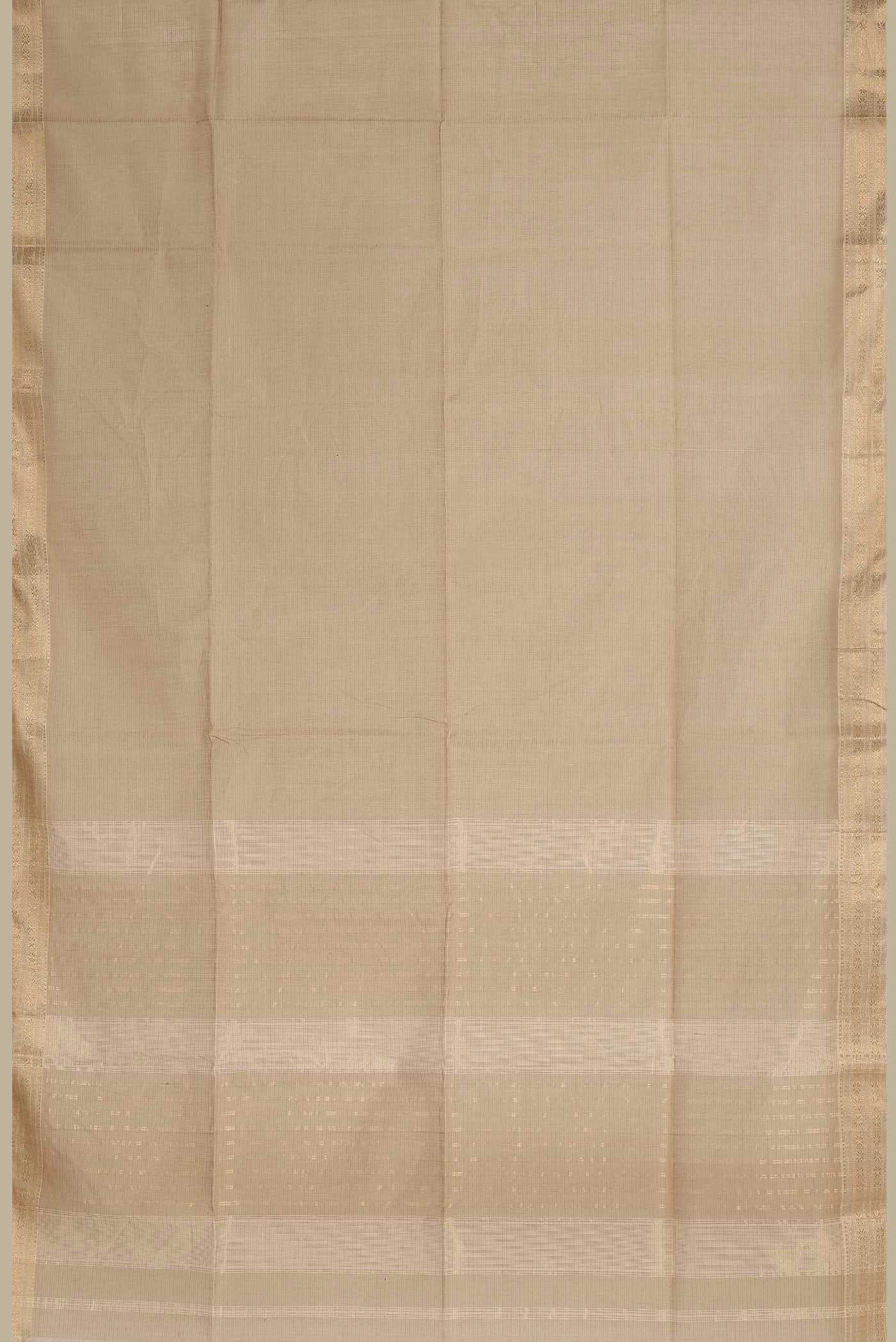 Beige Maheshwari Silk Cotton Saree