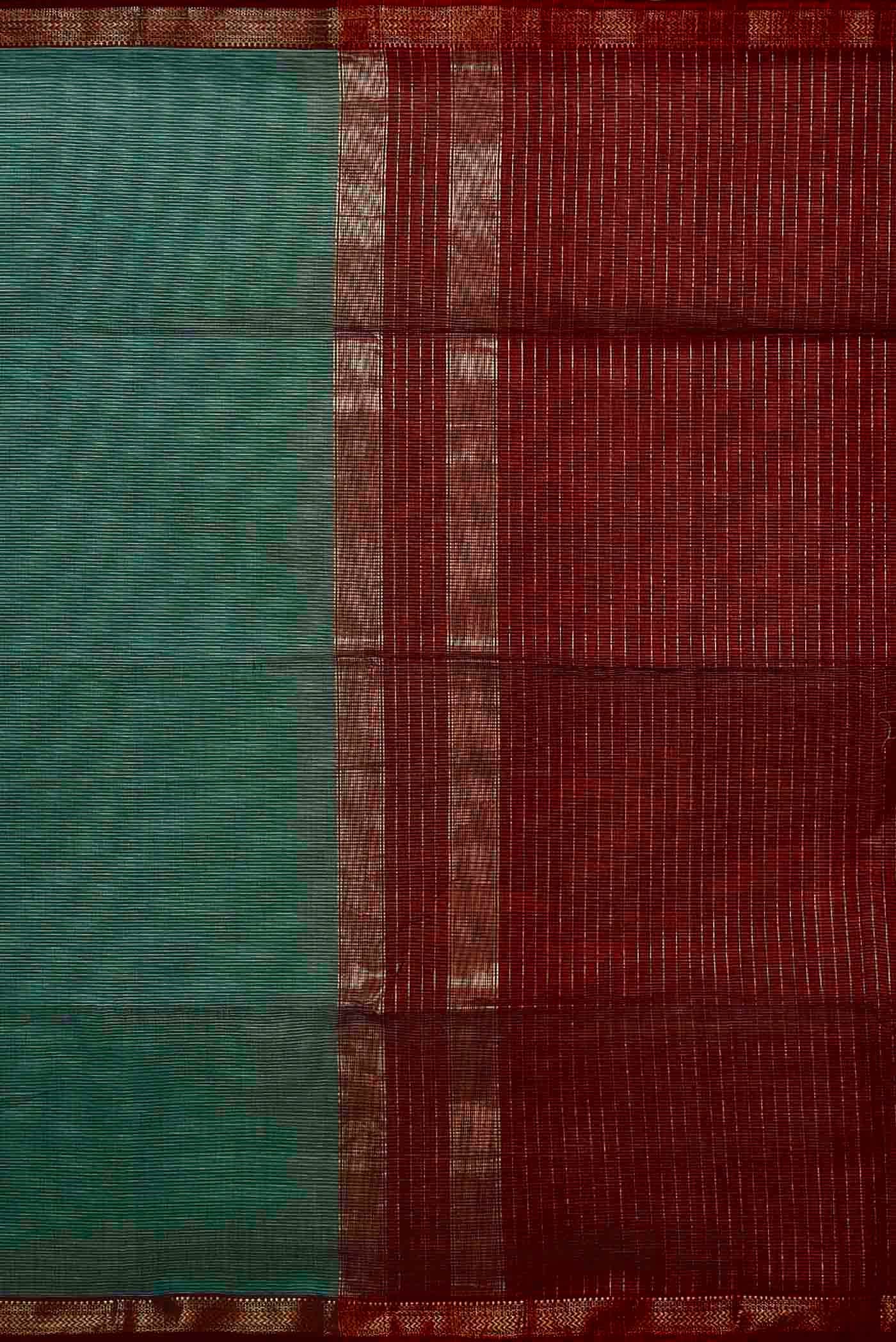Green Maheshwari Silk Cotton Saree