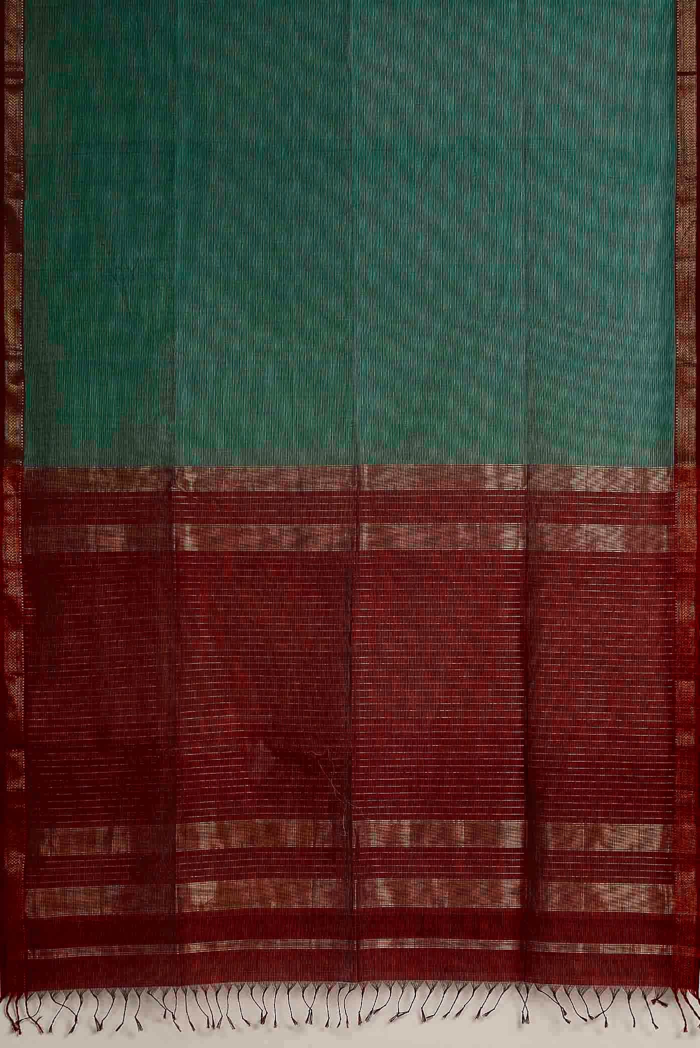 Green Maheshwari Silk Cotton Saree