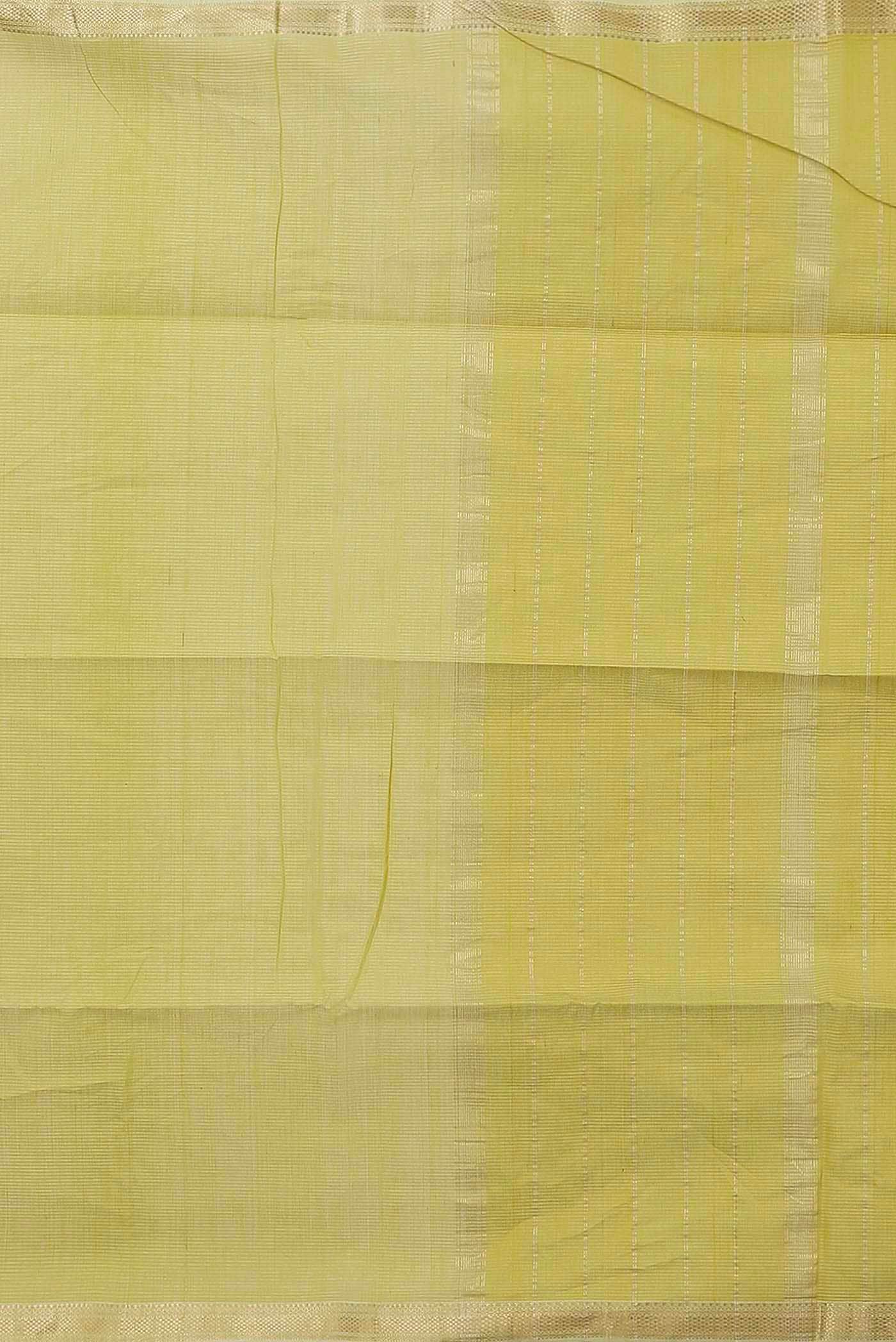 Yellow Maheshwari Silk Cotton Saree