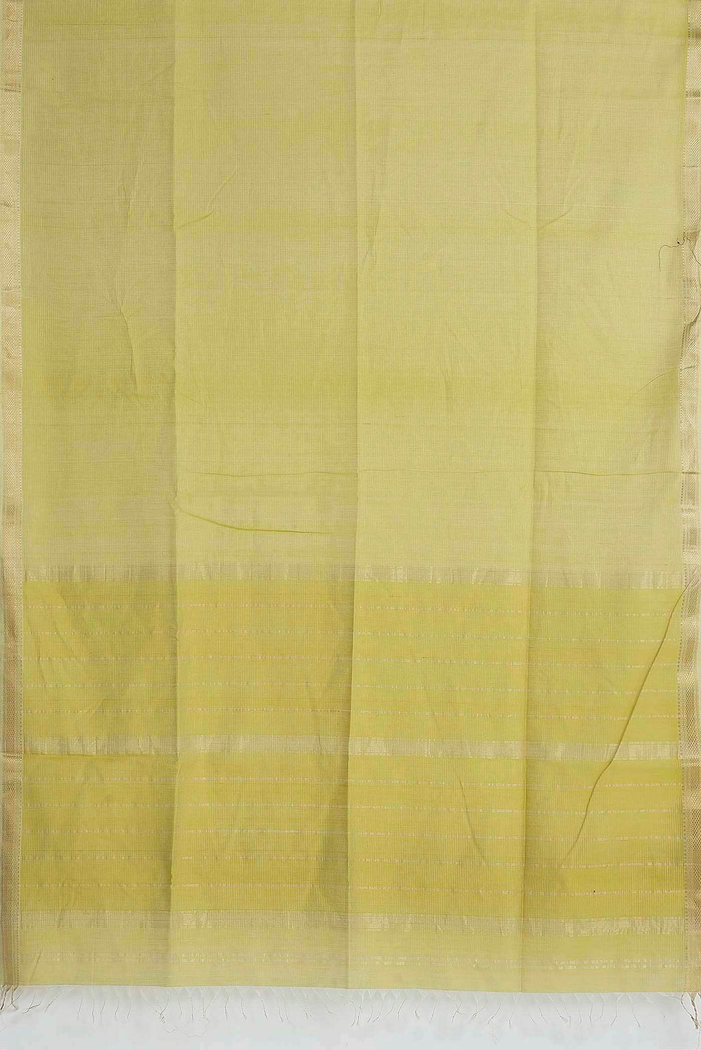 Yellow Maheshwari Silk Cotton Saree
