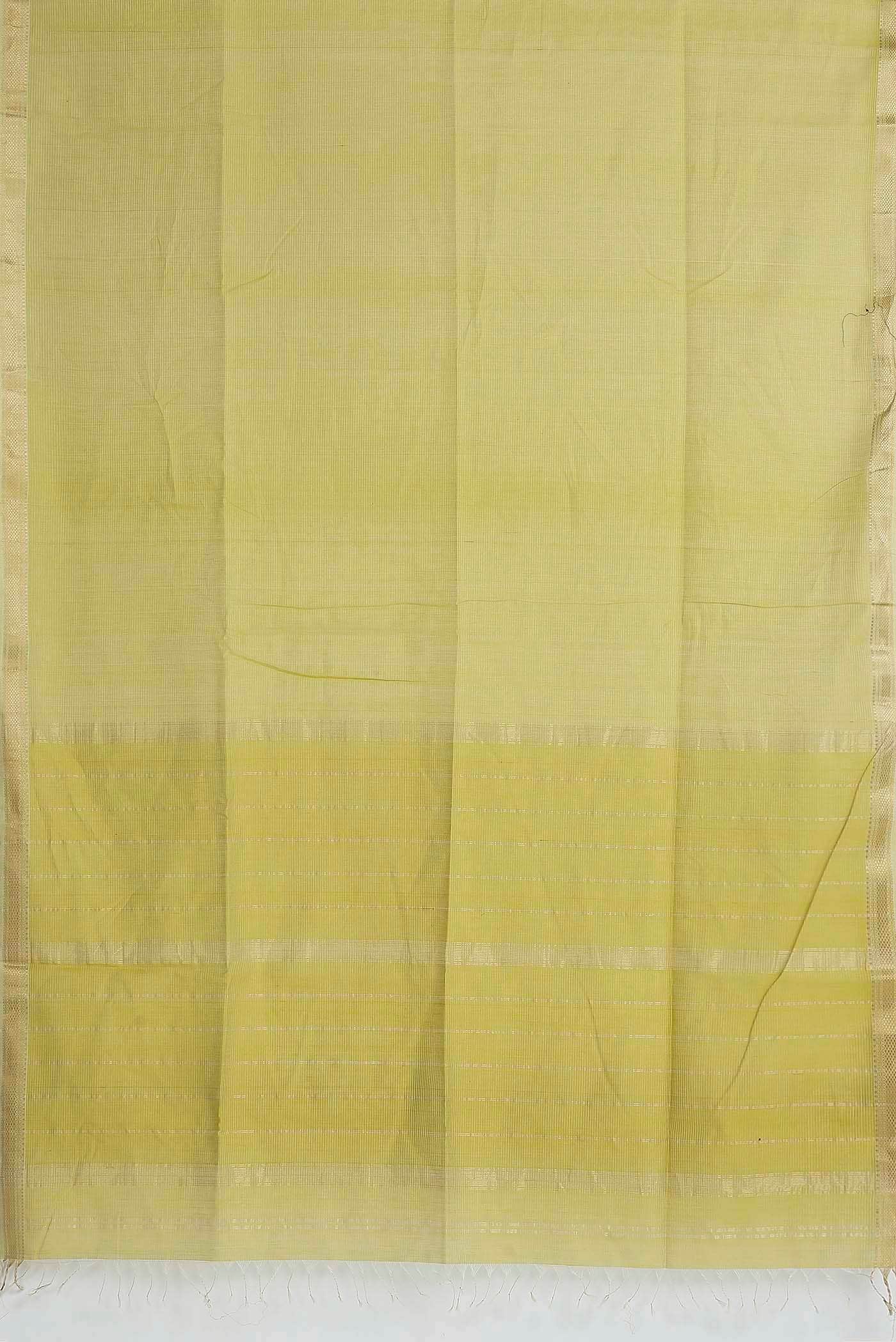 Yellow Maheshwari Silk Cotton Saree