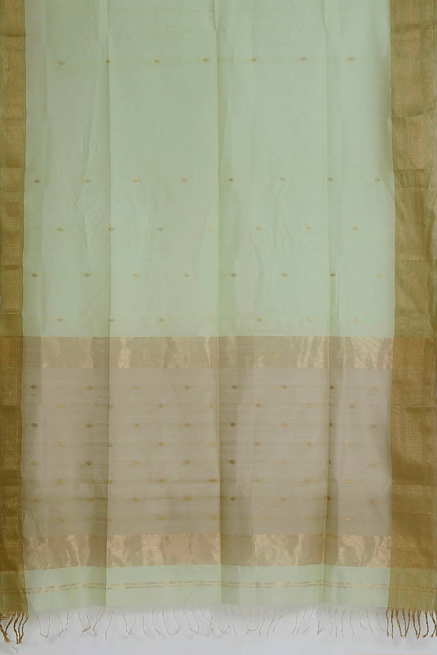 Green Maheshwari Silk Cotton Saree