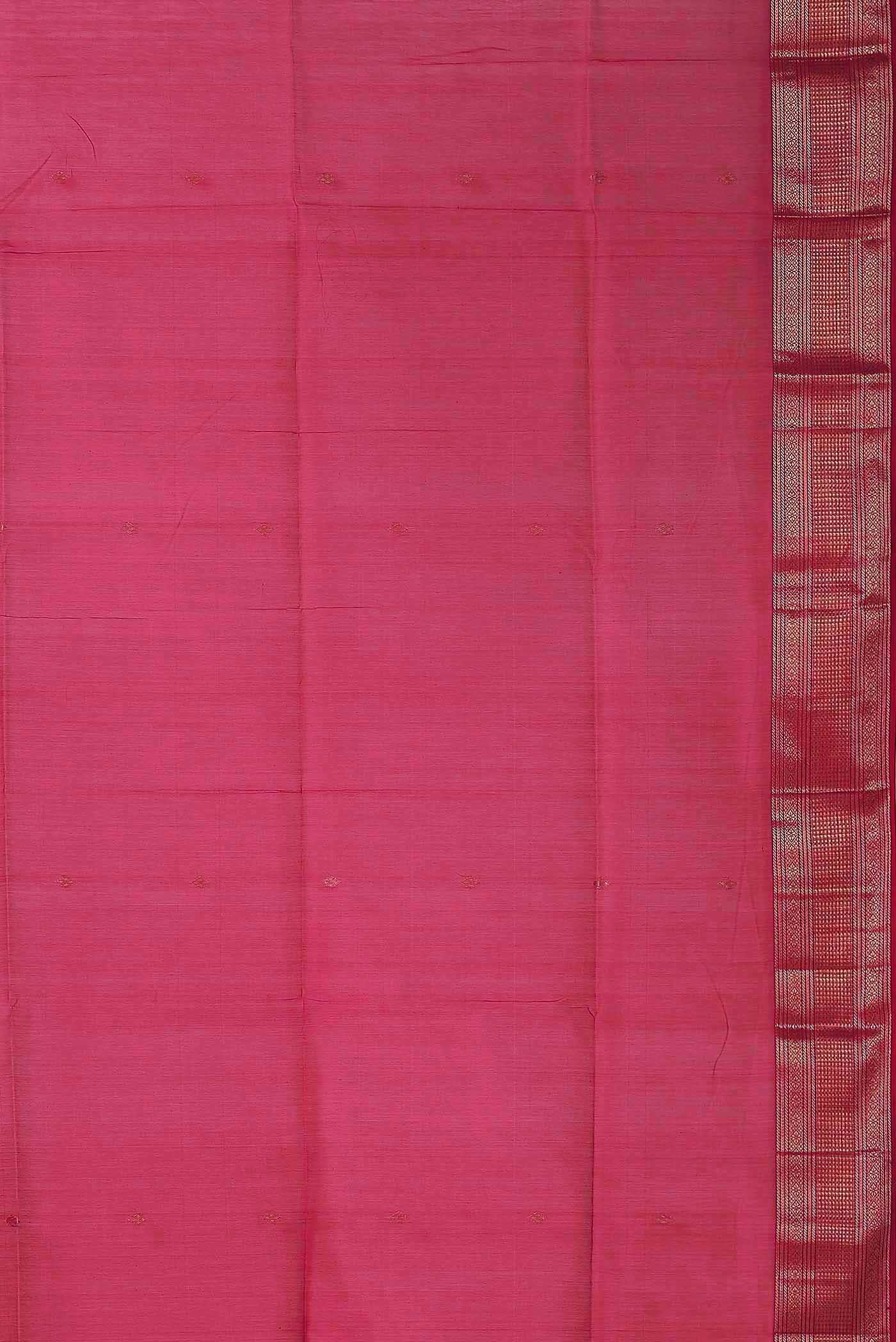 Pink Maheshwari Silk Cotton Saree