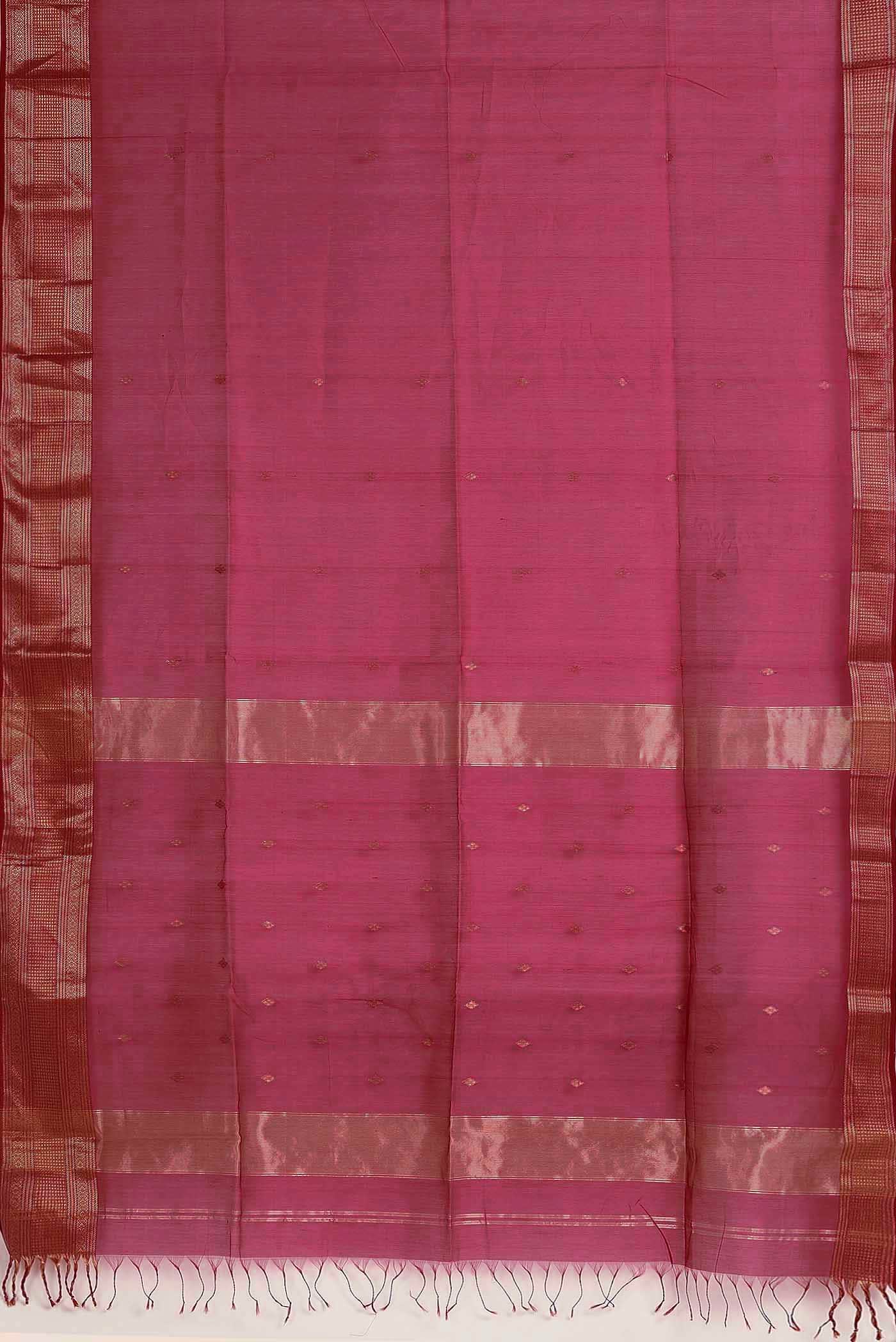 Pink Maheshwari Silk Cotton Saree