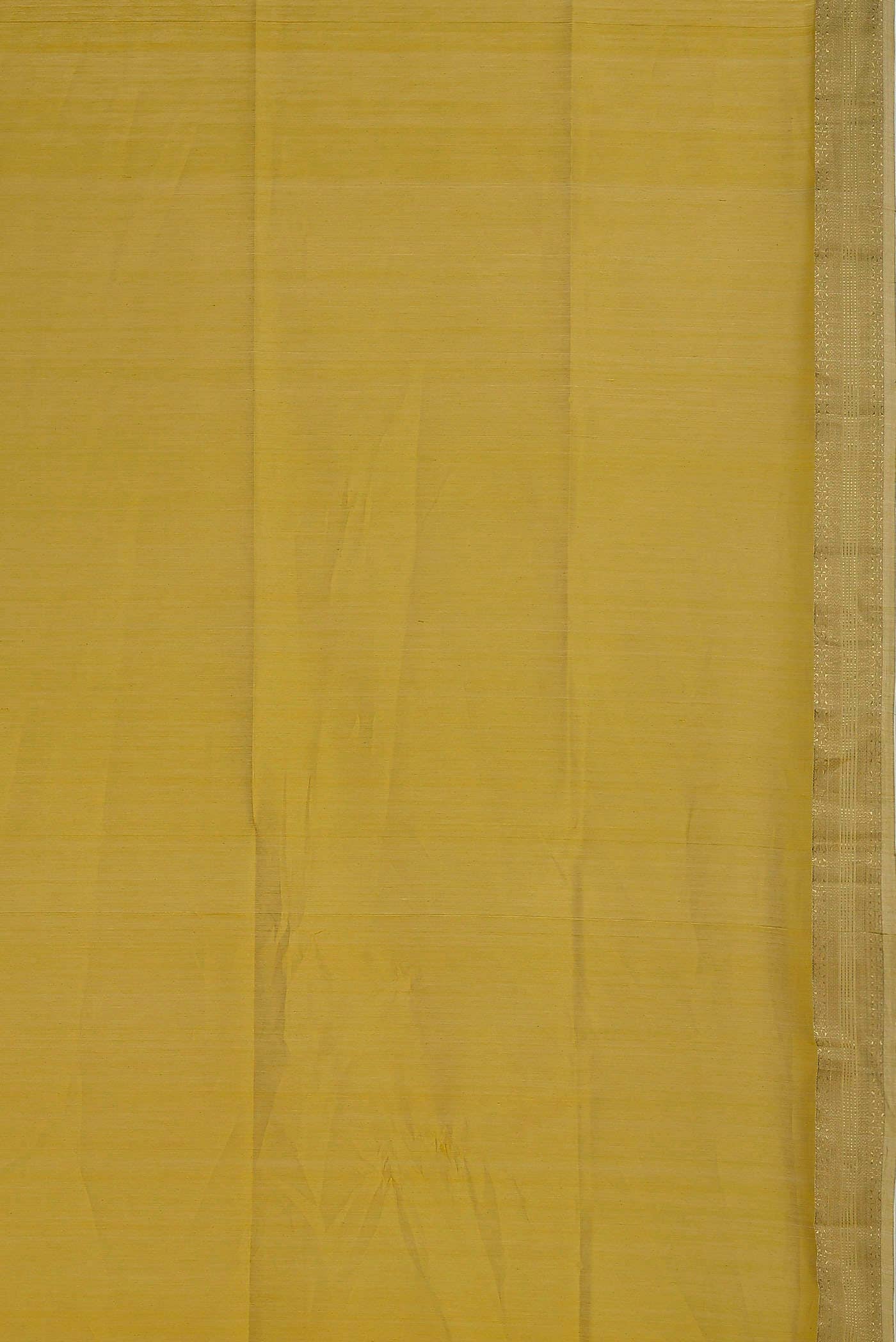 Yellow Maheshwari Silk Cotton Saree