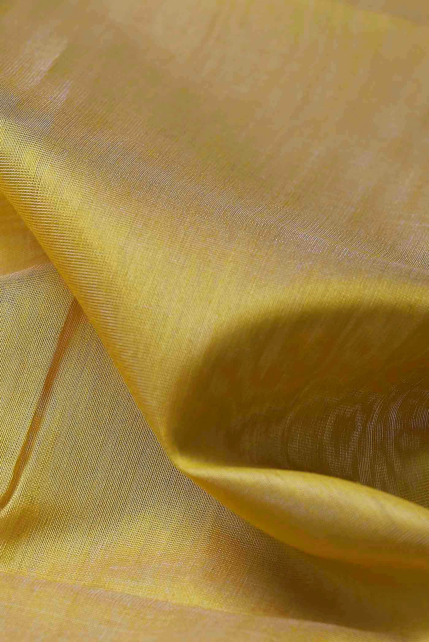 Yellow Maheshwari Silk Cotton Saree