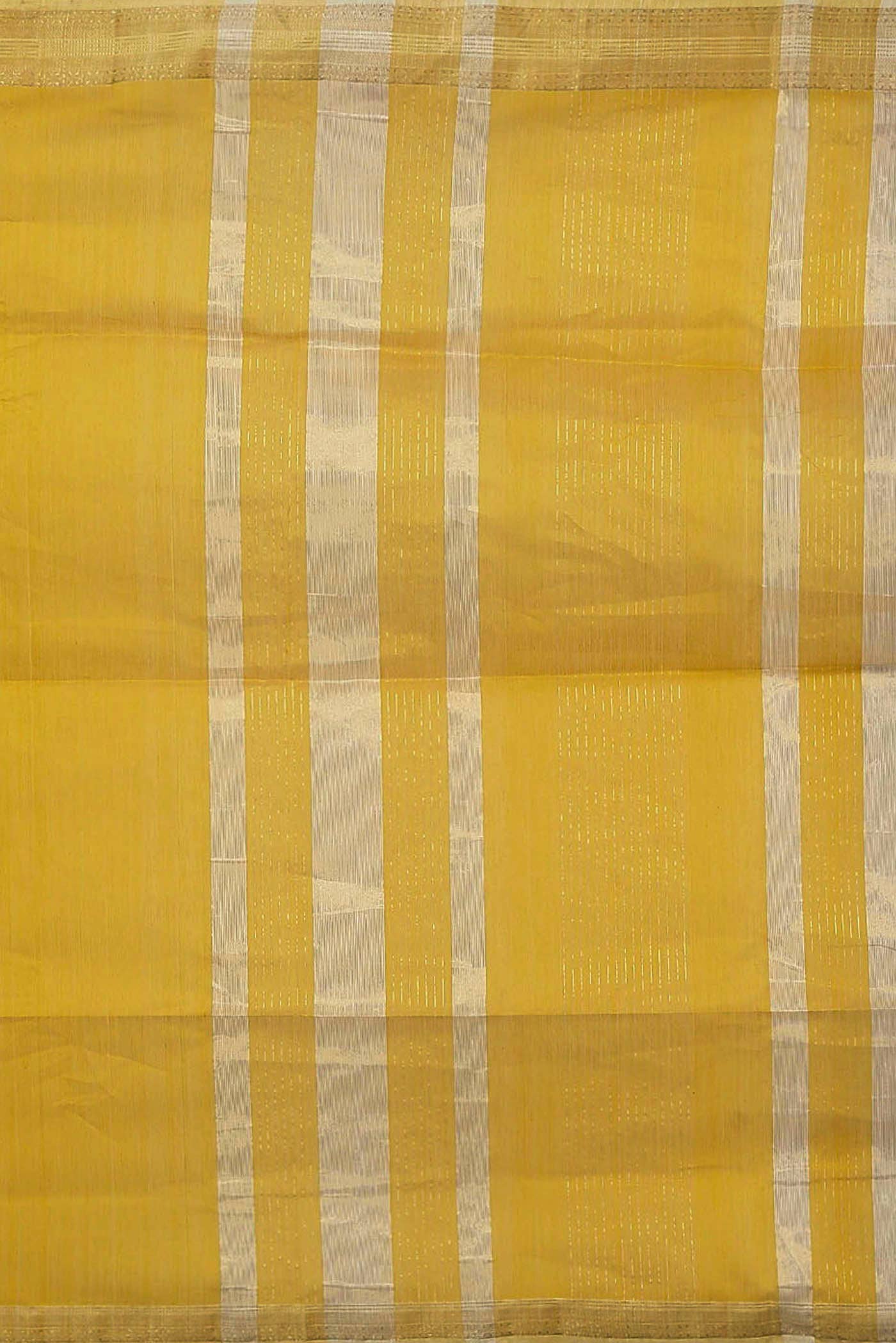 Yellow Maheshwari Silk Cotton Saree