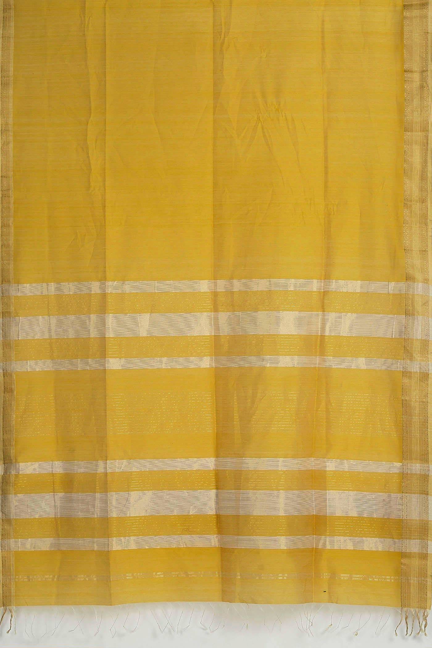 Yellow Maheshwari Silk Cotton Saree