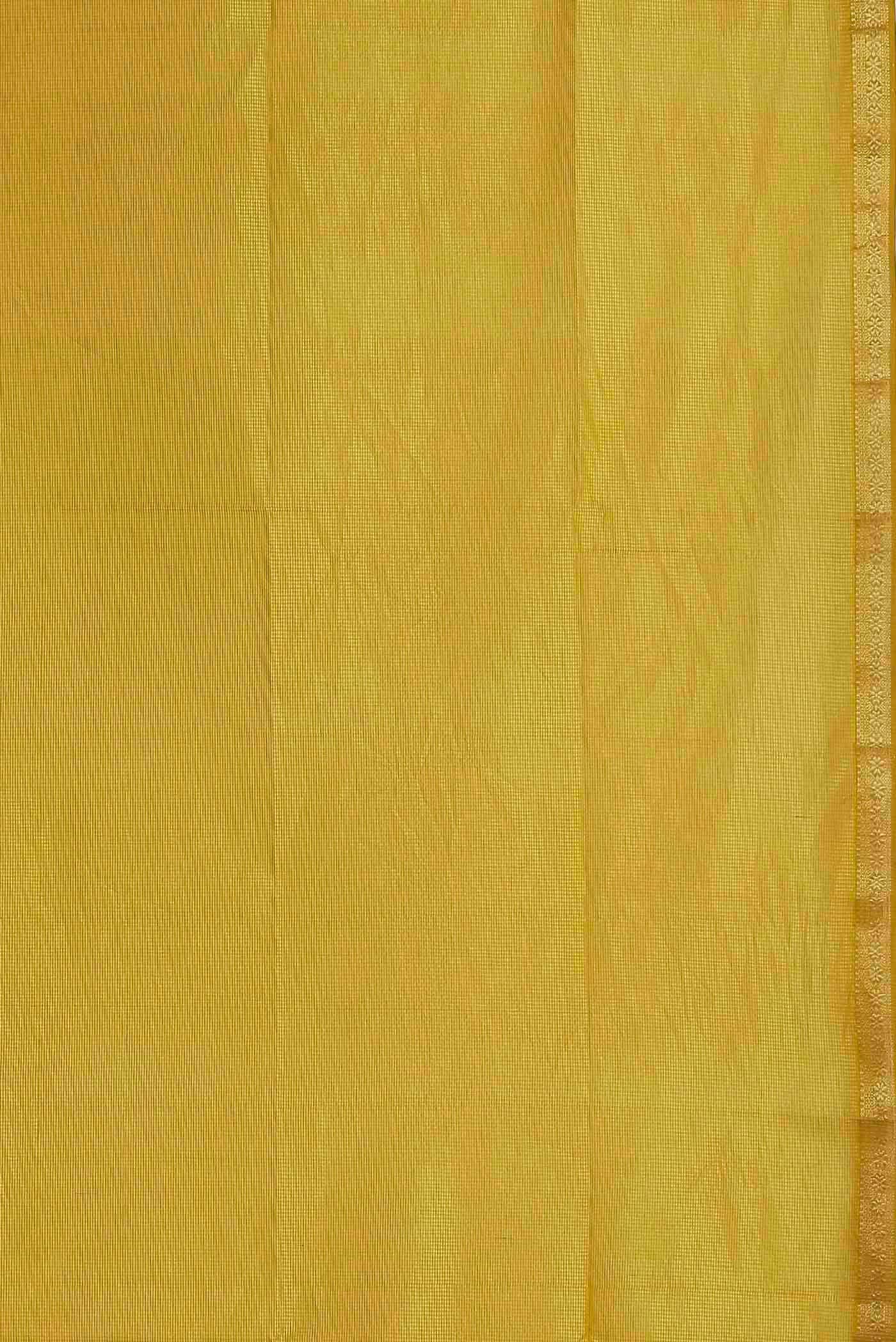 Yellow Maheshwari Silk Cotton Saree