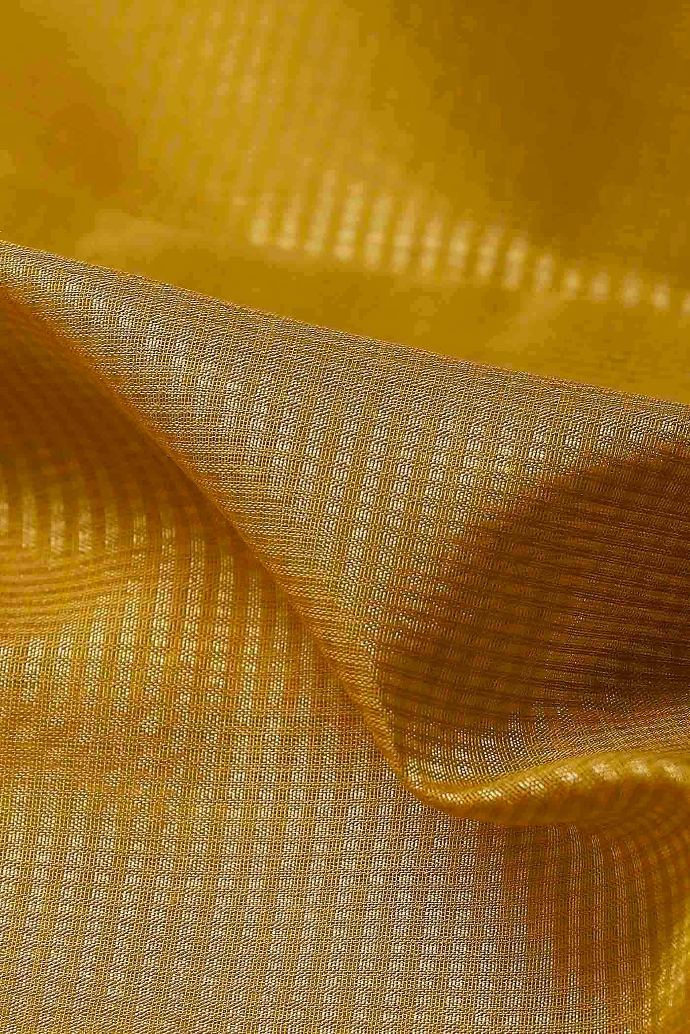 Yellow Maheshwari Silk Cotton Saree