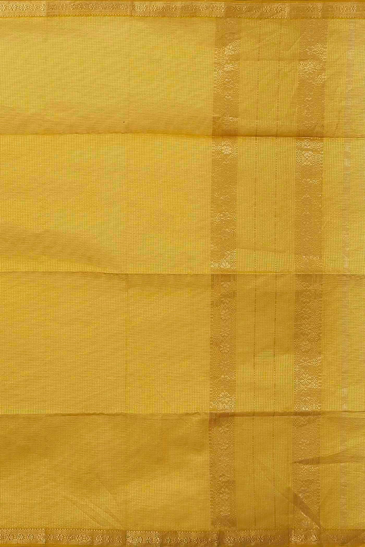 Yellow Maheshwari Silk Cotton Saree