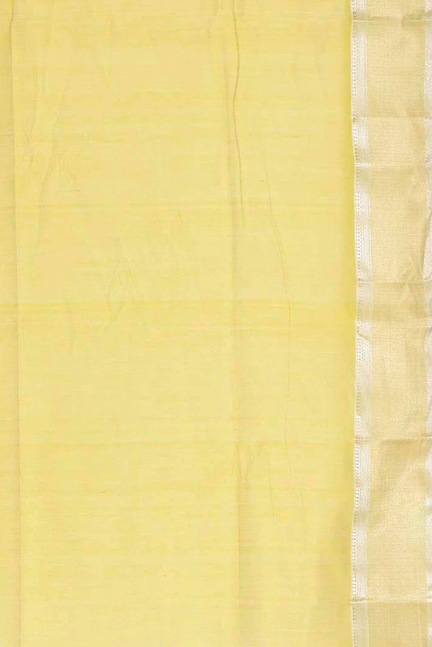 Yellow Maheshwari Silk Cotton Saree