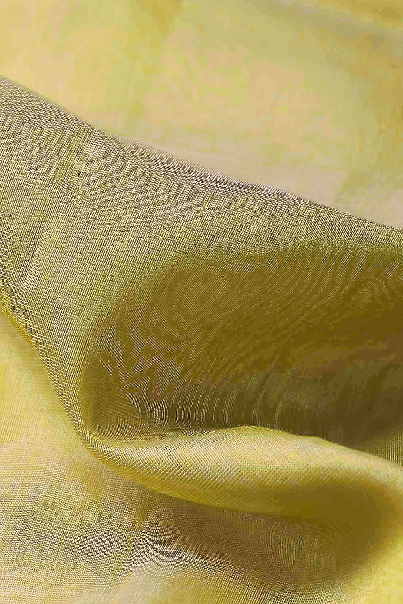 Yellow Maheshwari Silk Cotton Saree